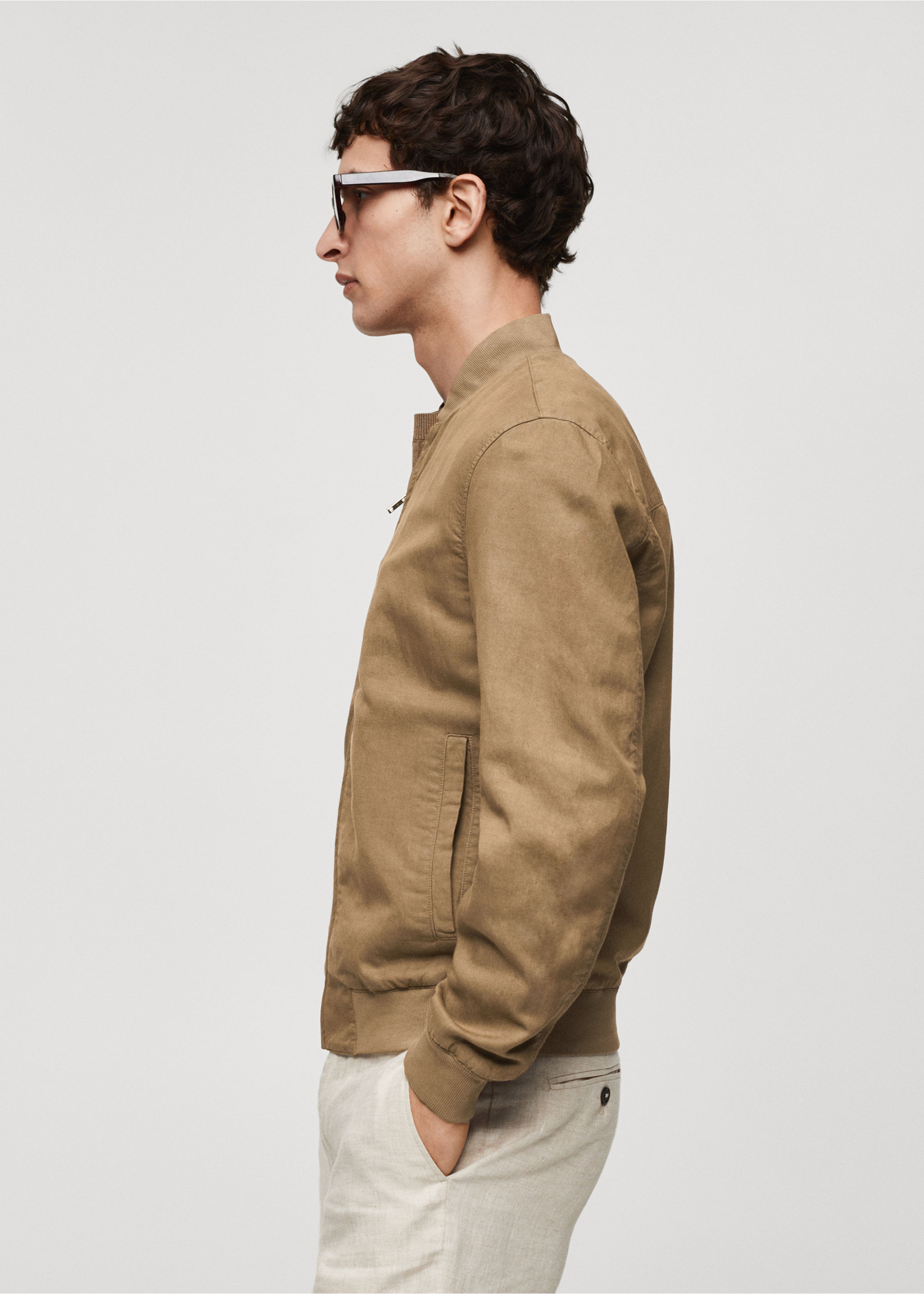 Linen lyocell bomber jacket - Details of the article 2