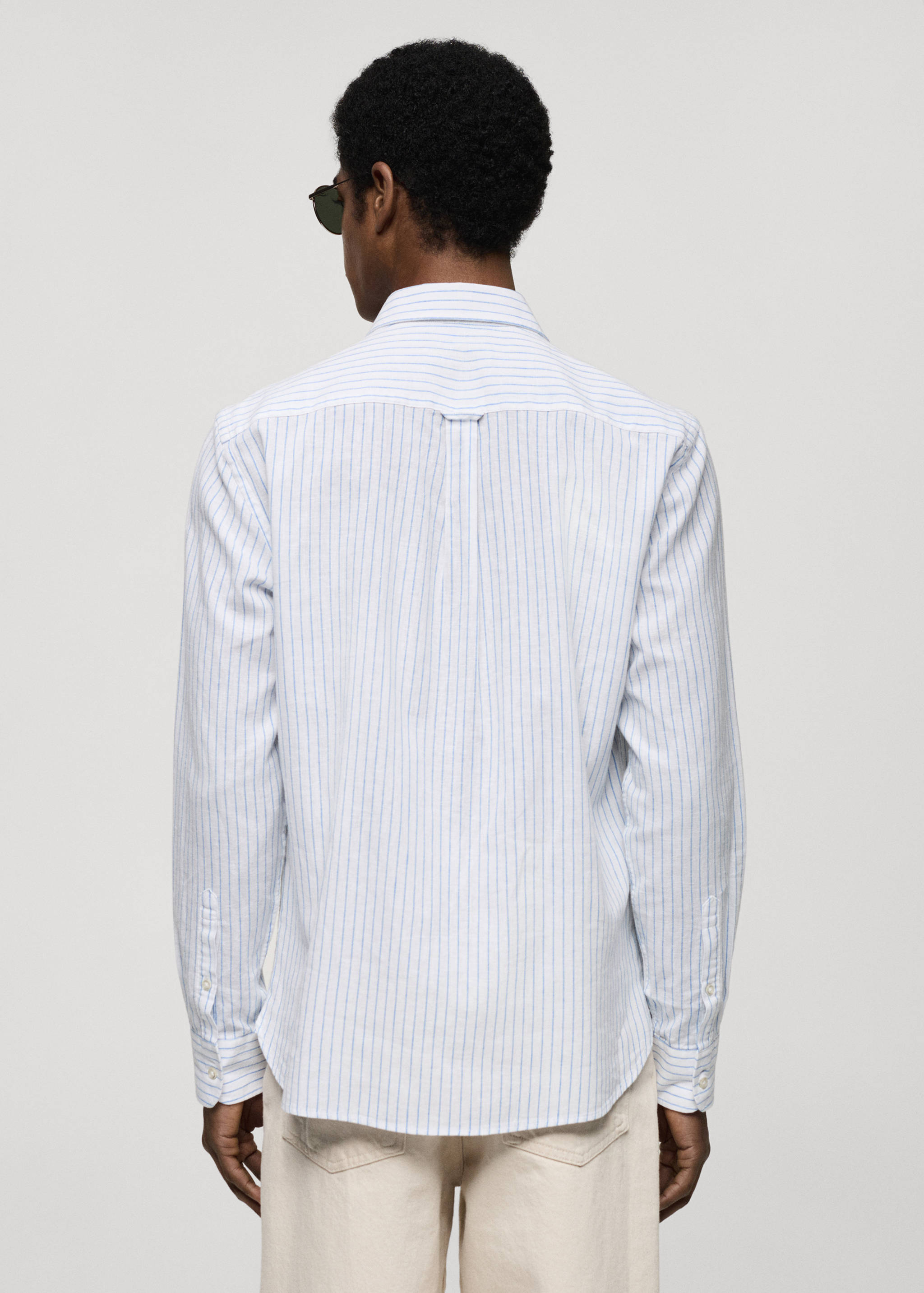 Regular-fit striped linen shirt - Reverse of the article