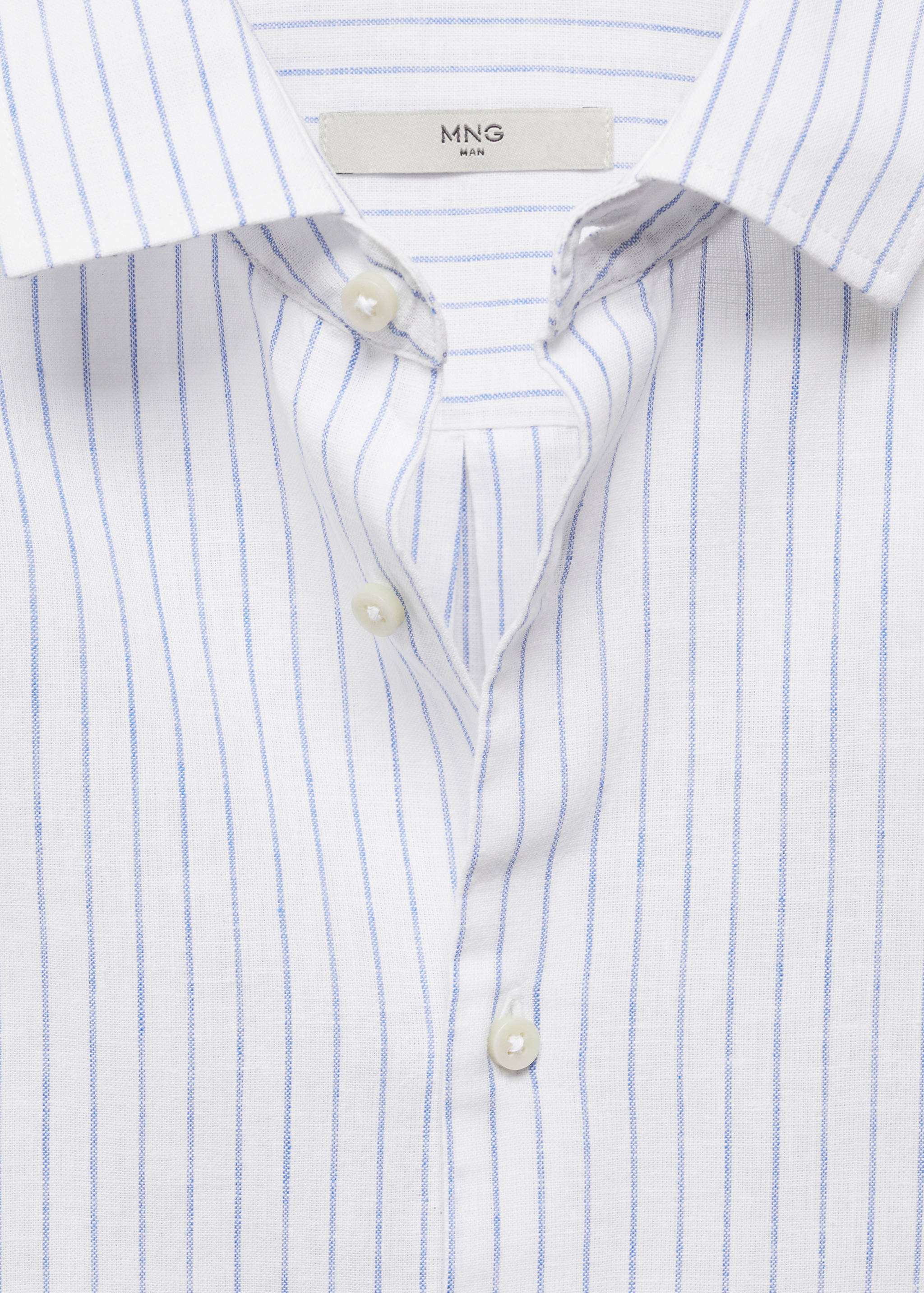 Regular-fit striped linen shirt - Details of the article 8