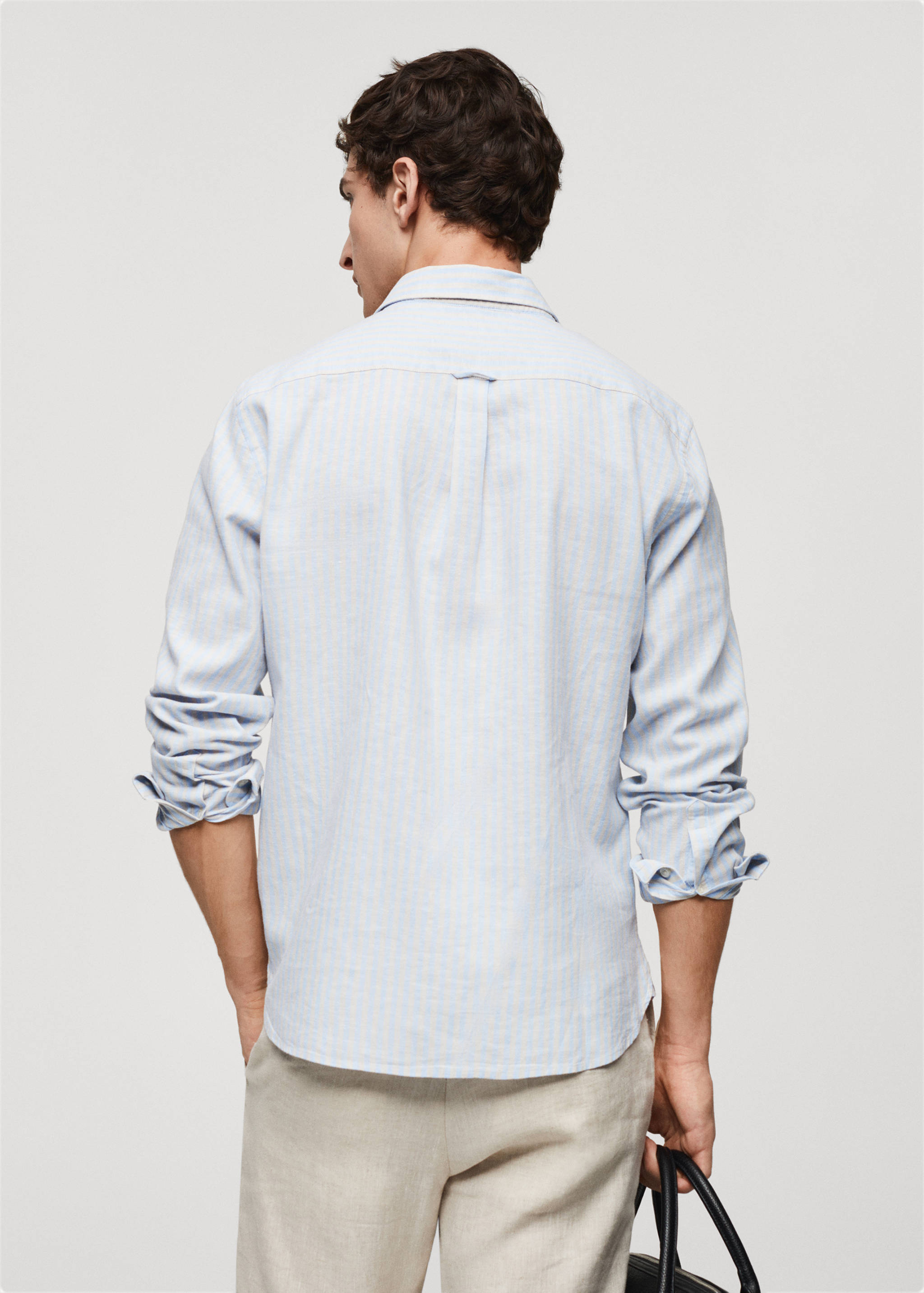 Regular-fit striped linen shirt - Reverse of the article