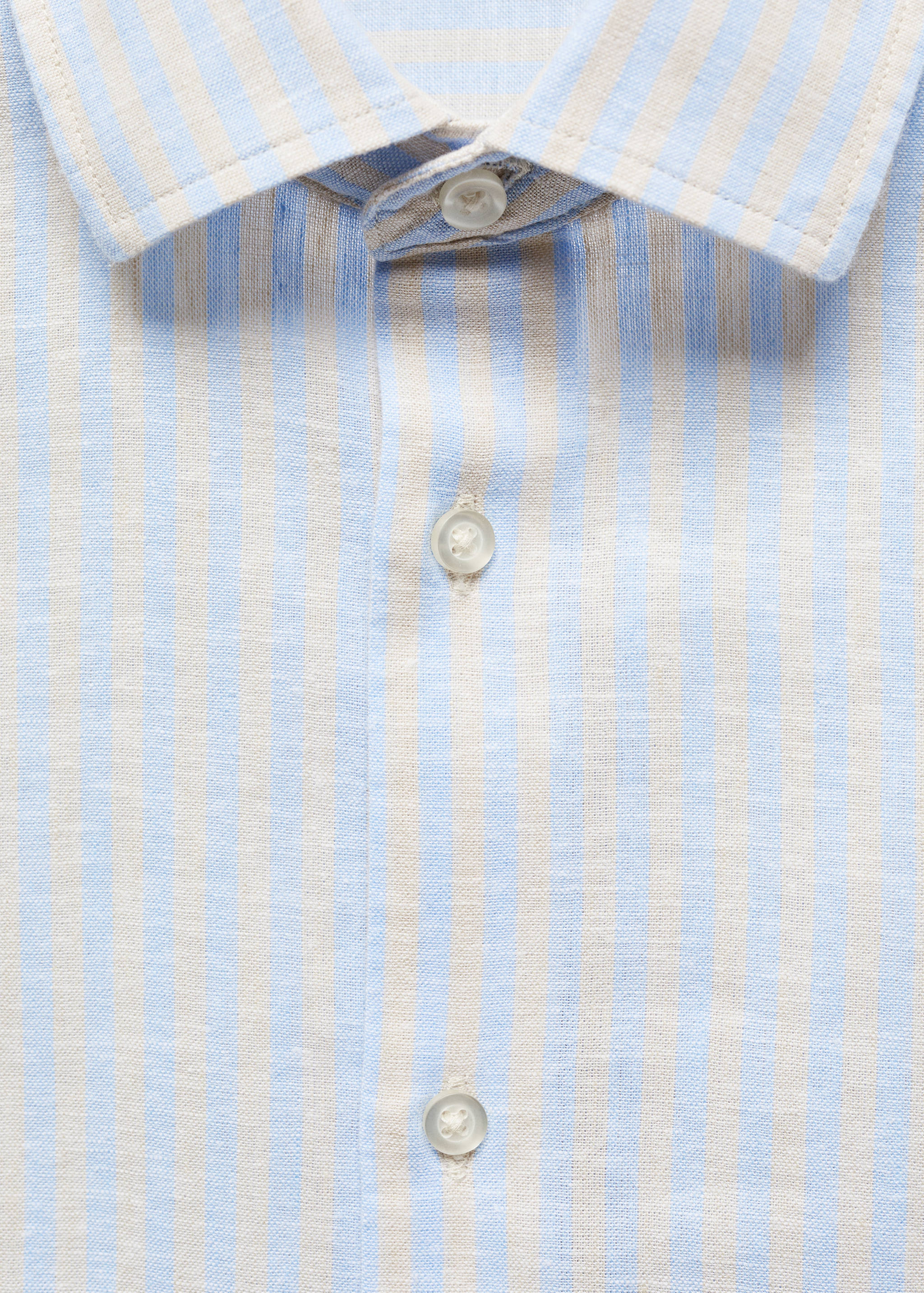 Regular-fit striped linen shirt - Details of the article 8