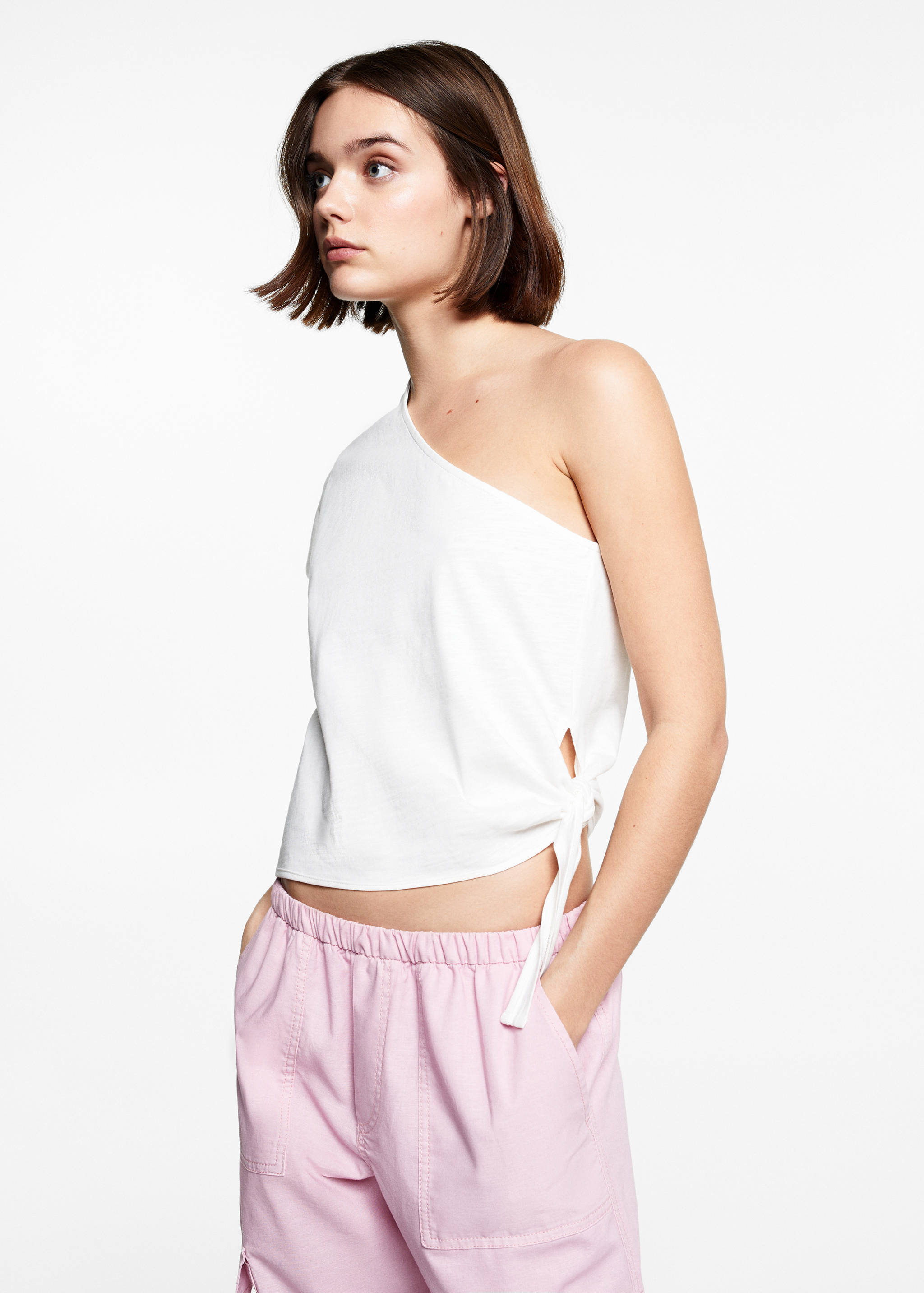 Asymmetrical t-shirt with bow - Medium plane