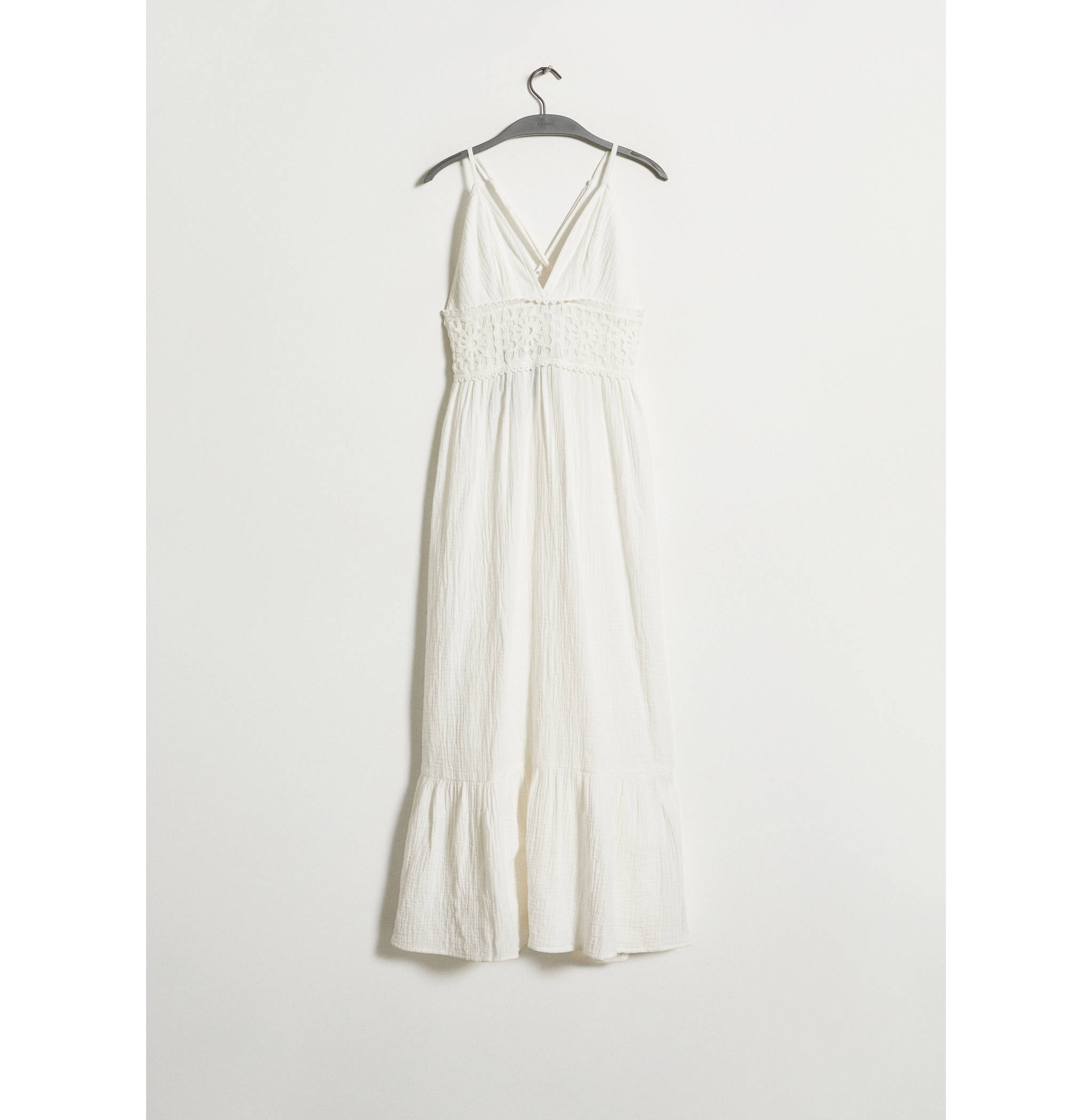 Maxi-Kleid mit besticktem Volant - Artikel ohne Model