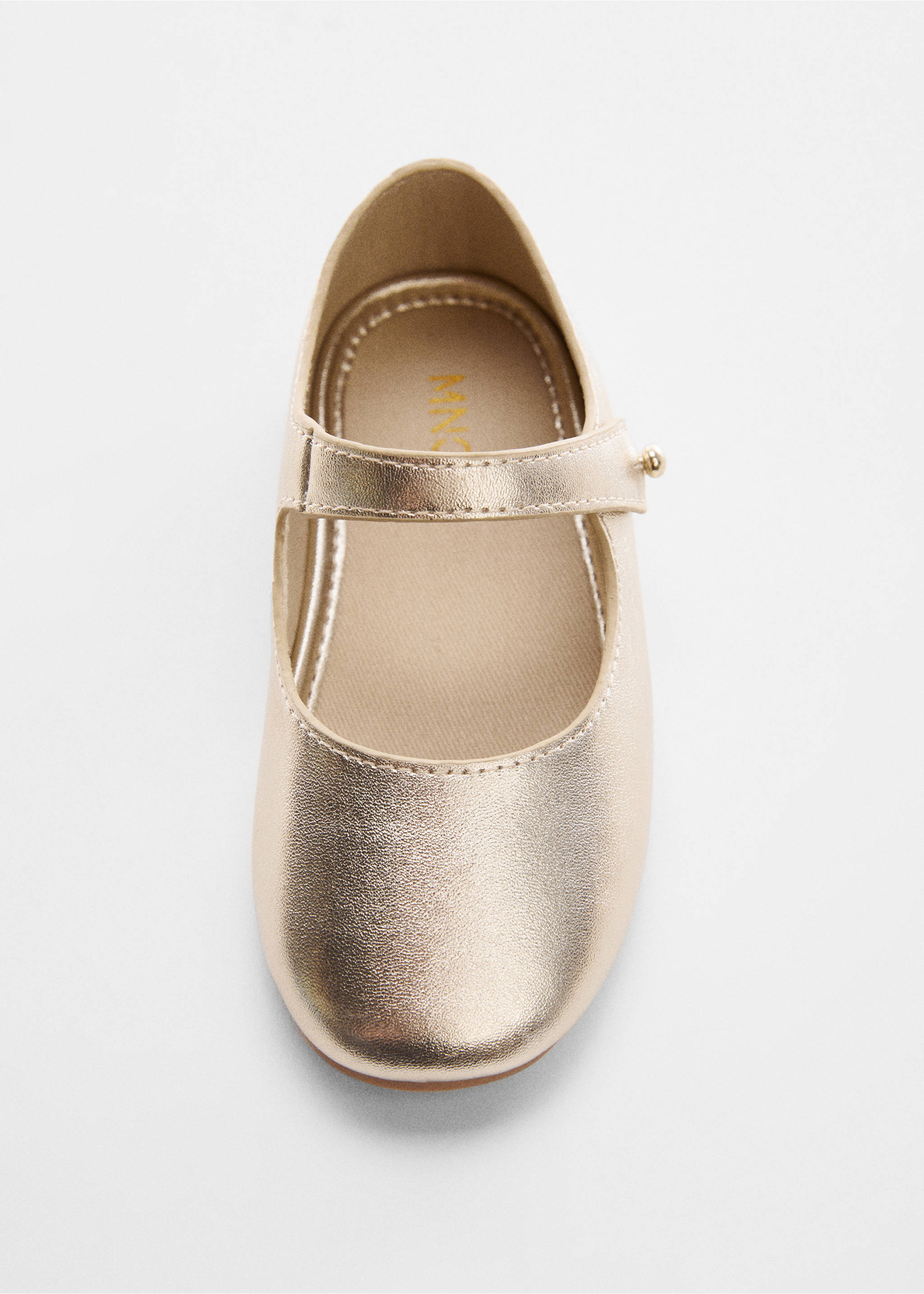 Metallic ballet flats - Details of the article 1, Gold. Ref: 67076739-00.