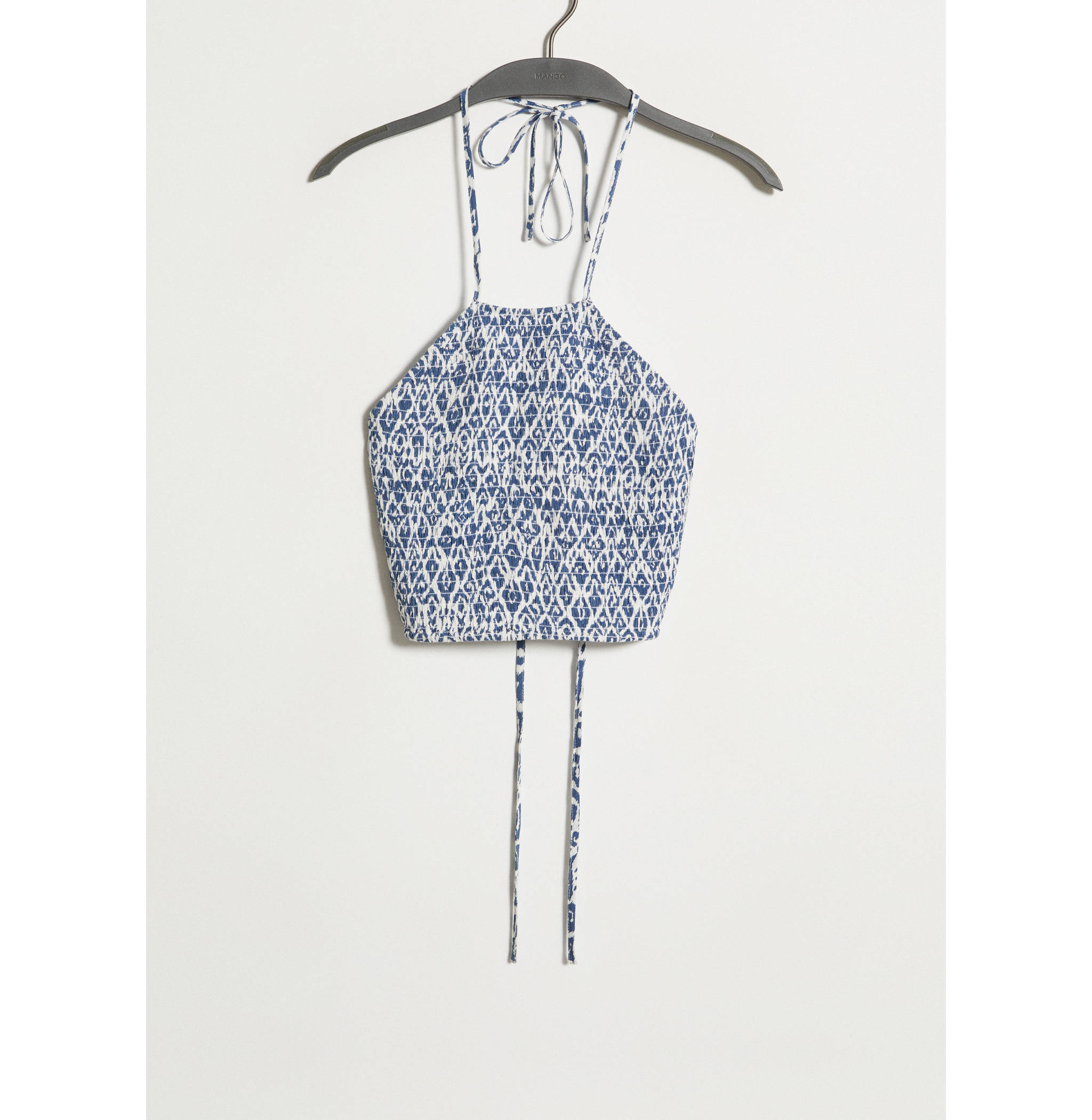 Printed halter-neck cropped top - Article without model