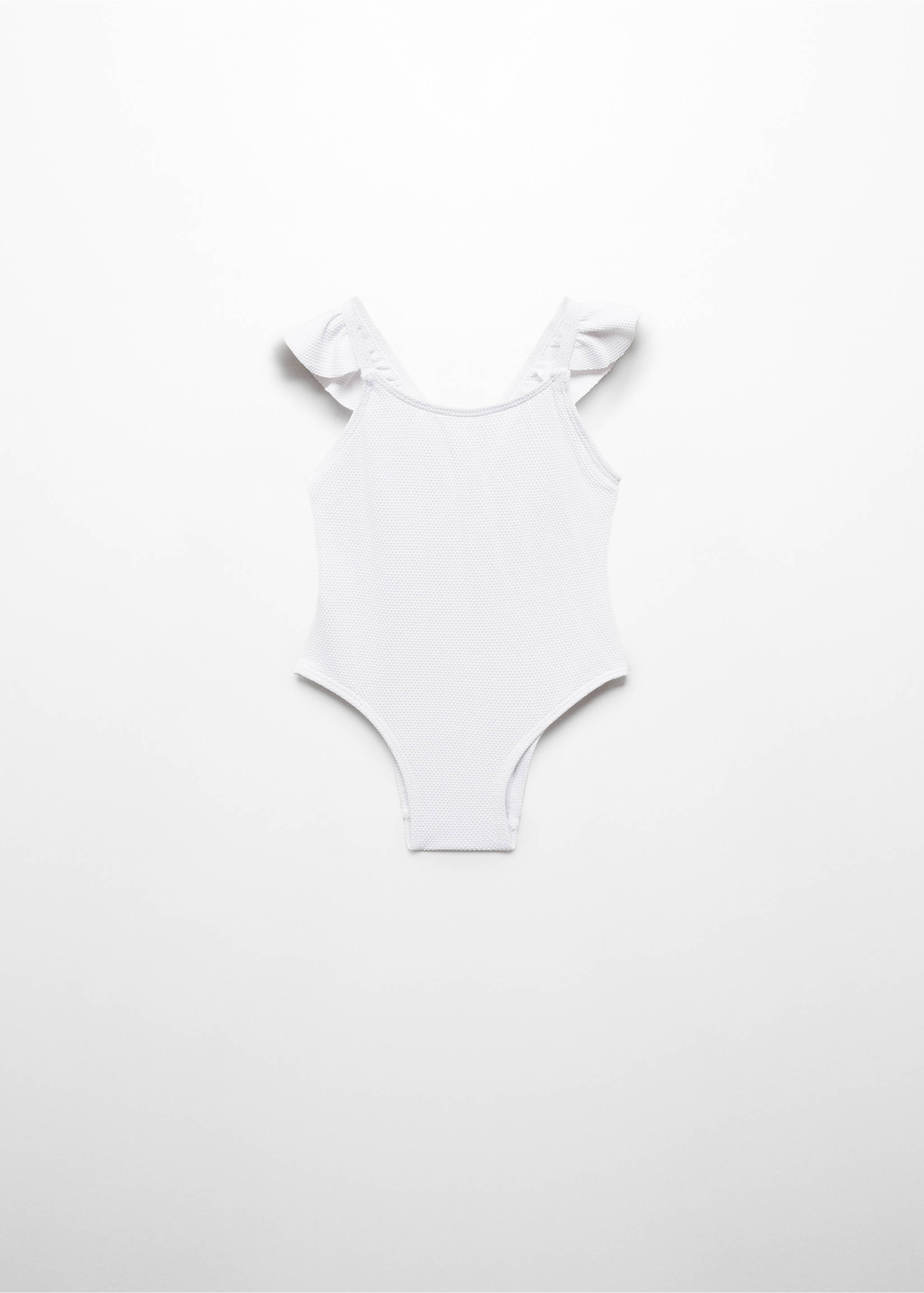 Texture ruffle swimsuit - Article without model, White. Ref: 67076753-00.