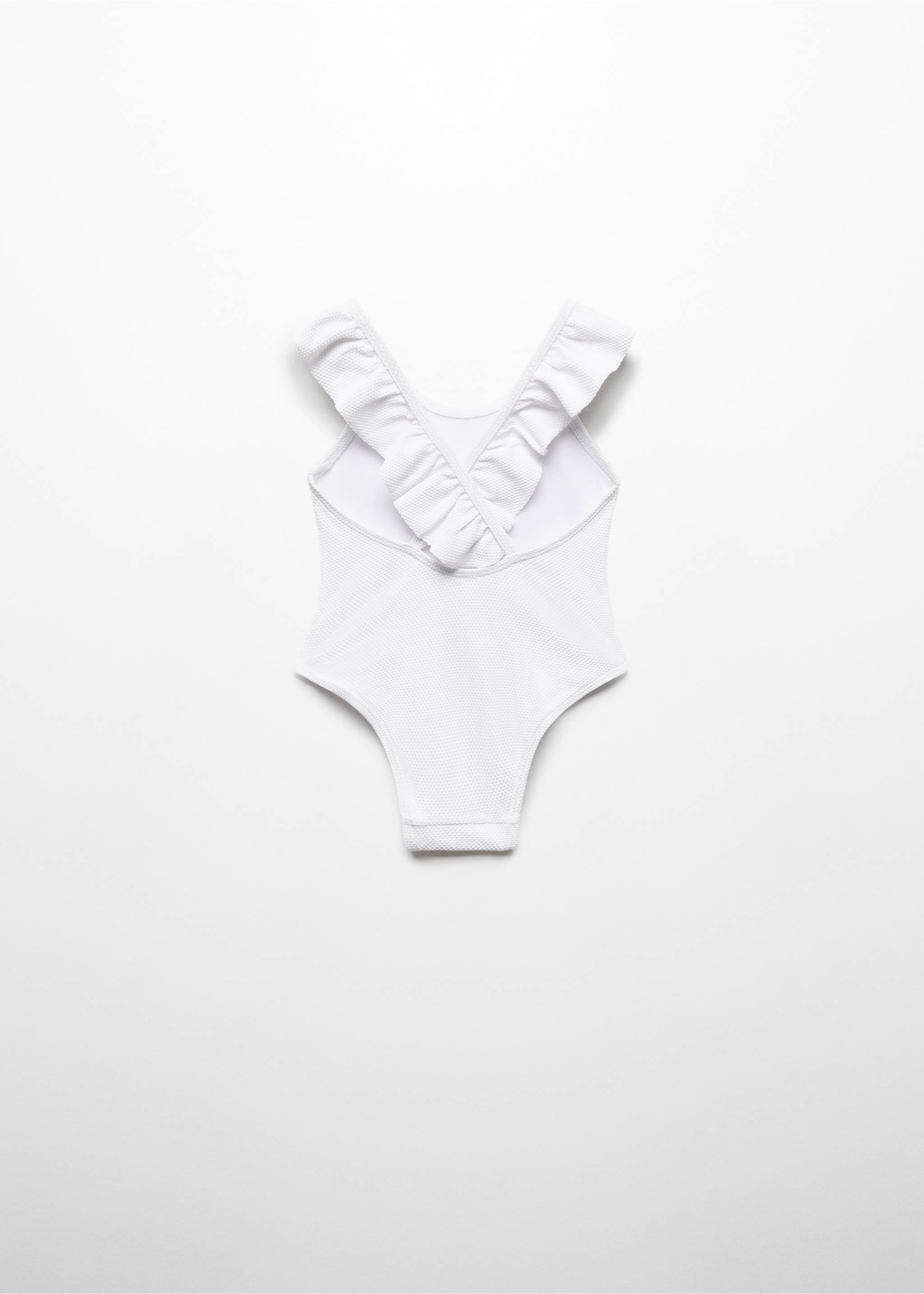 Texture ruffle swimsuit - Reverse of the article, White. Ref: 67076753-00.