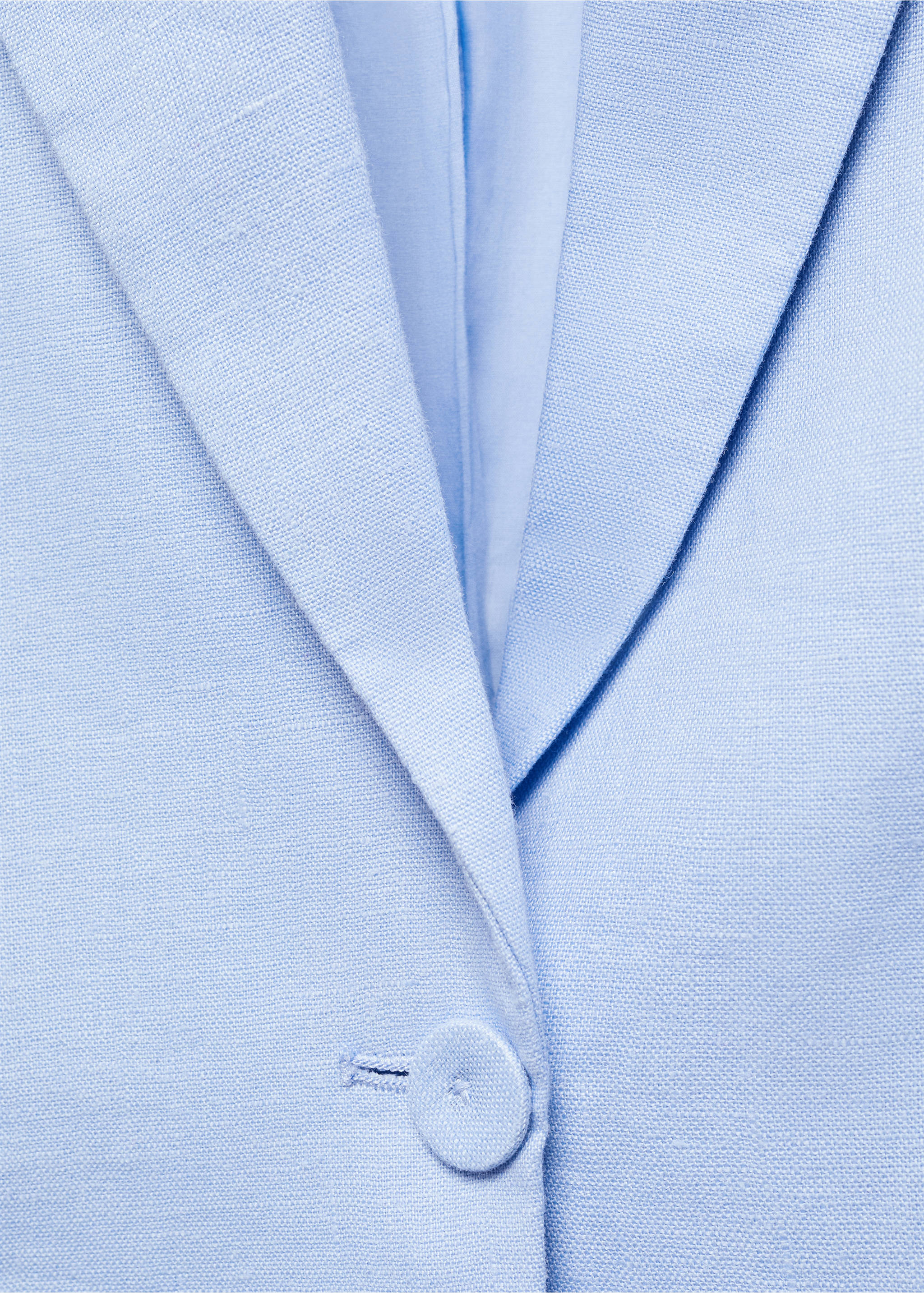 100% linen suit jacket - Details of the article 8, Sky Blue. Ref: 67077112-00.