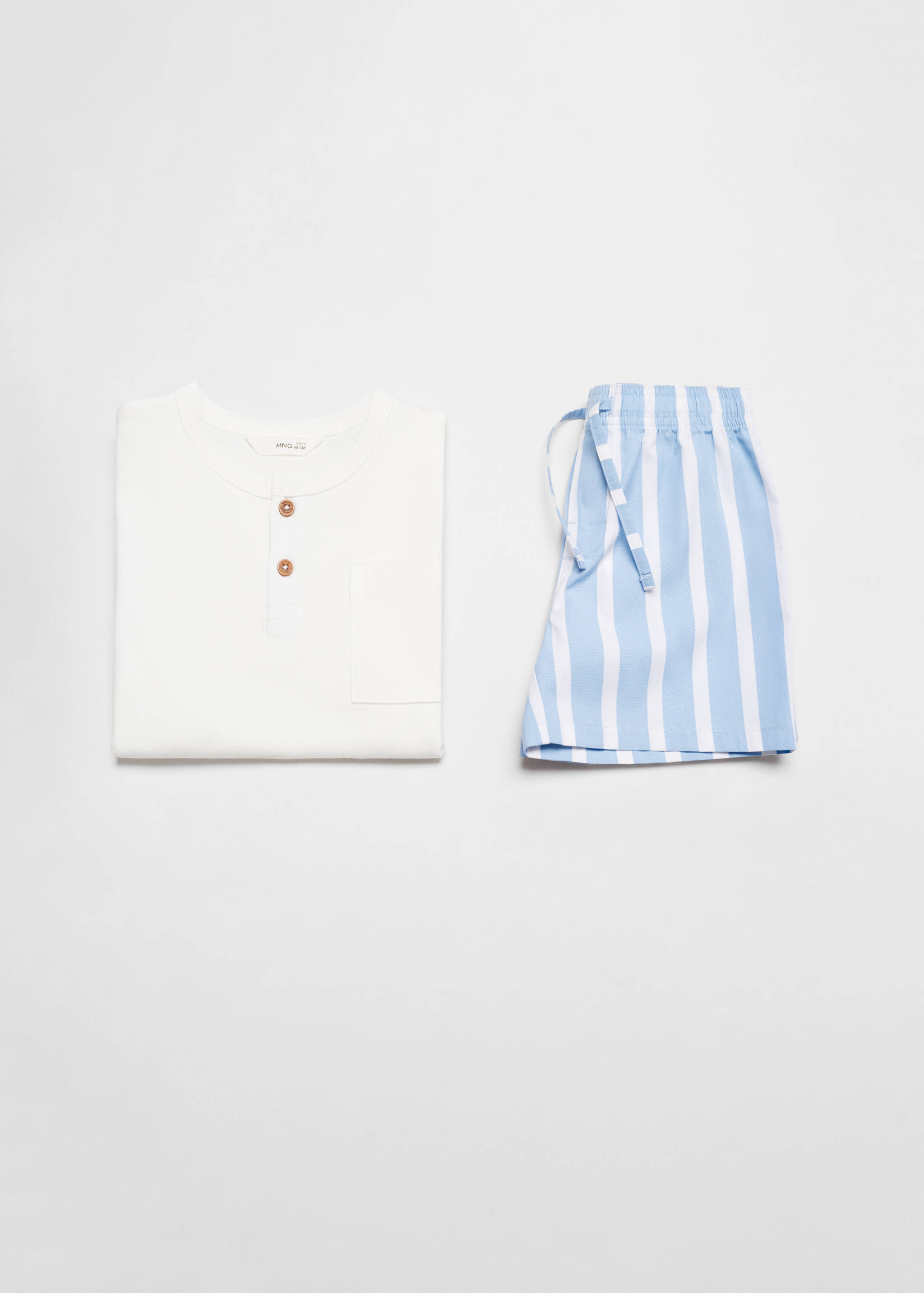 Striped cotton short pyjamas - Details of the article 8