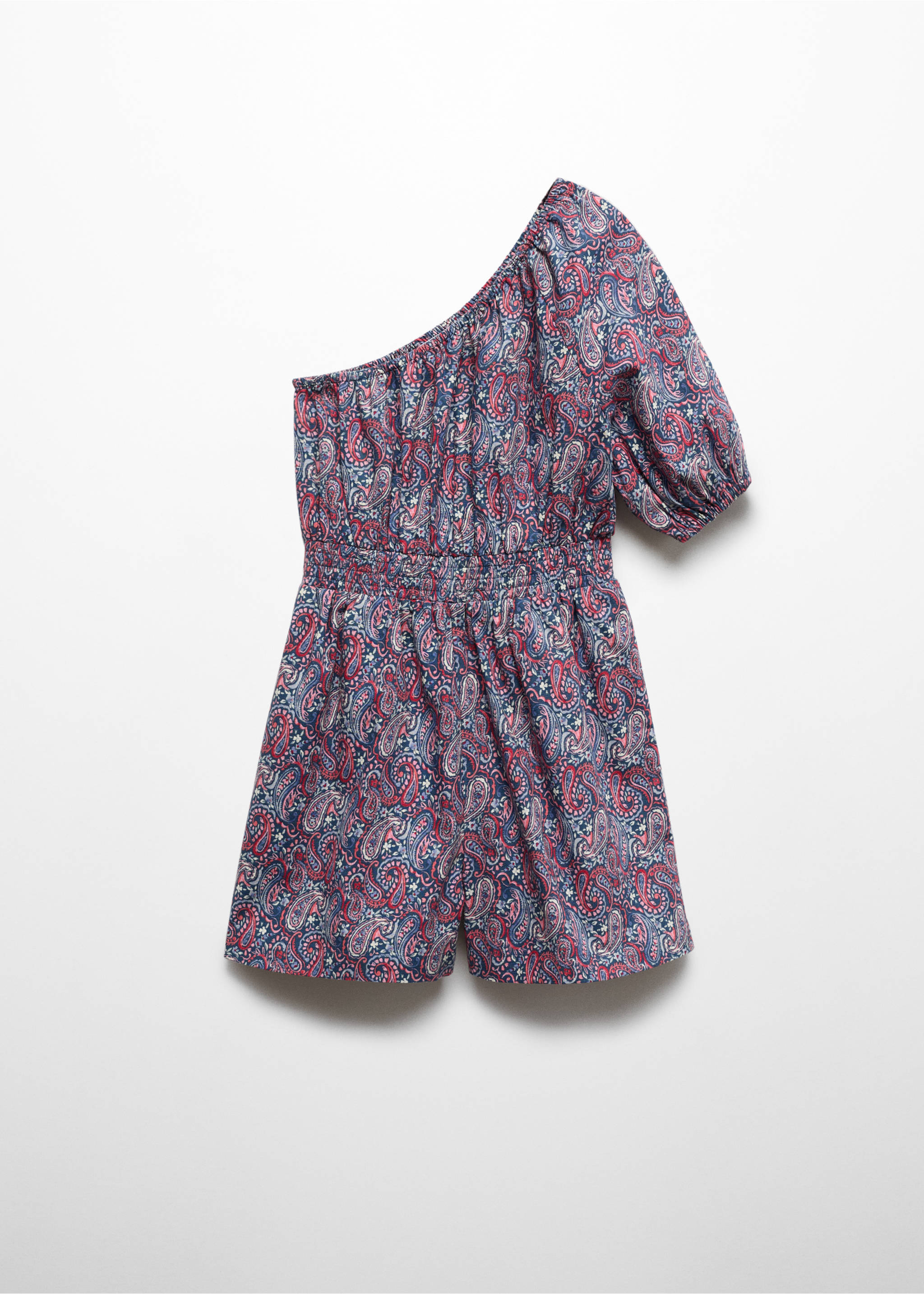 Asymmetrischer Jumpsuit mit Paisleymuster - Artikel ohne Model, Dunkles Marineblau. Ref: 67077119-00.