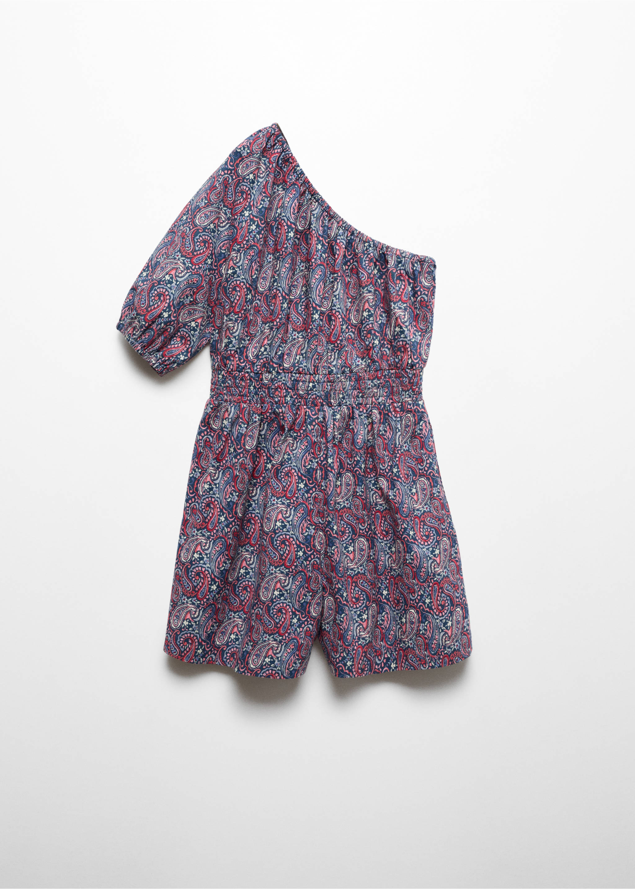 Asymmetrischer Jumpsuit mit Paisleymuster - Rückseite des Artikels, Dunkles Marineblau. Ref: 67077119-00.