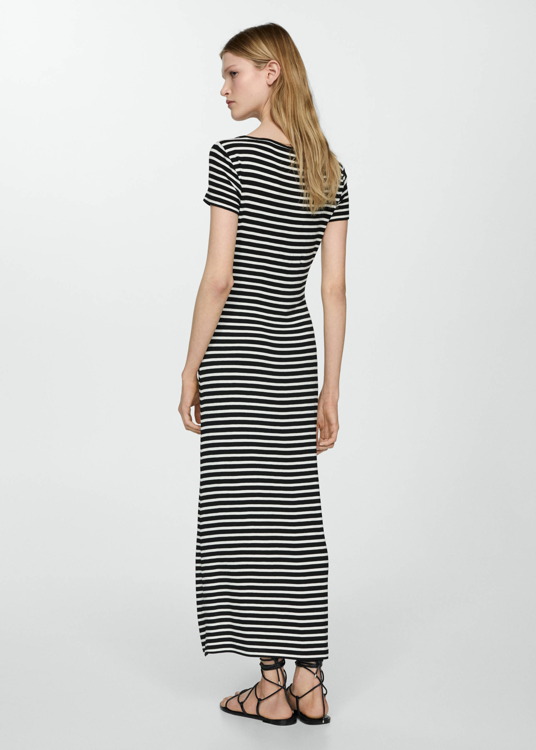 Vestido rayas manga corta - Reverso del artículo