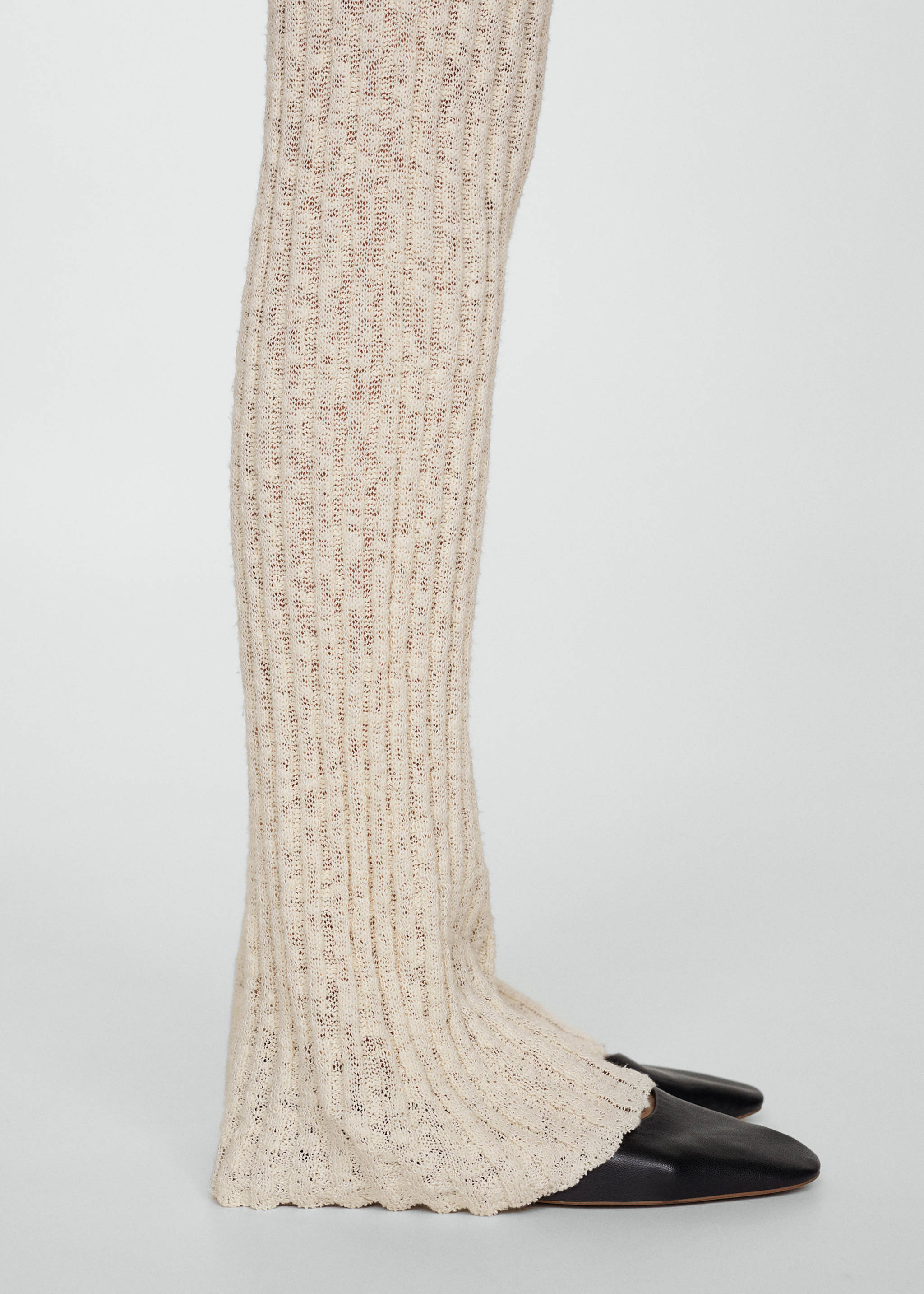 Flared ribbed knitted pants - Details of the article 6