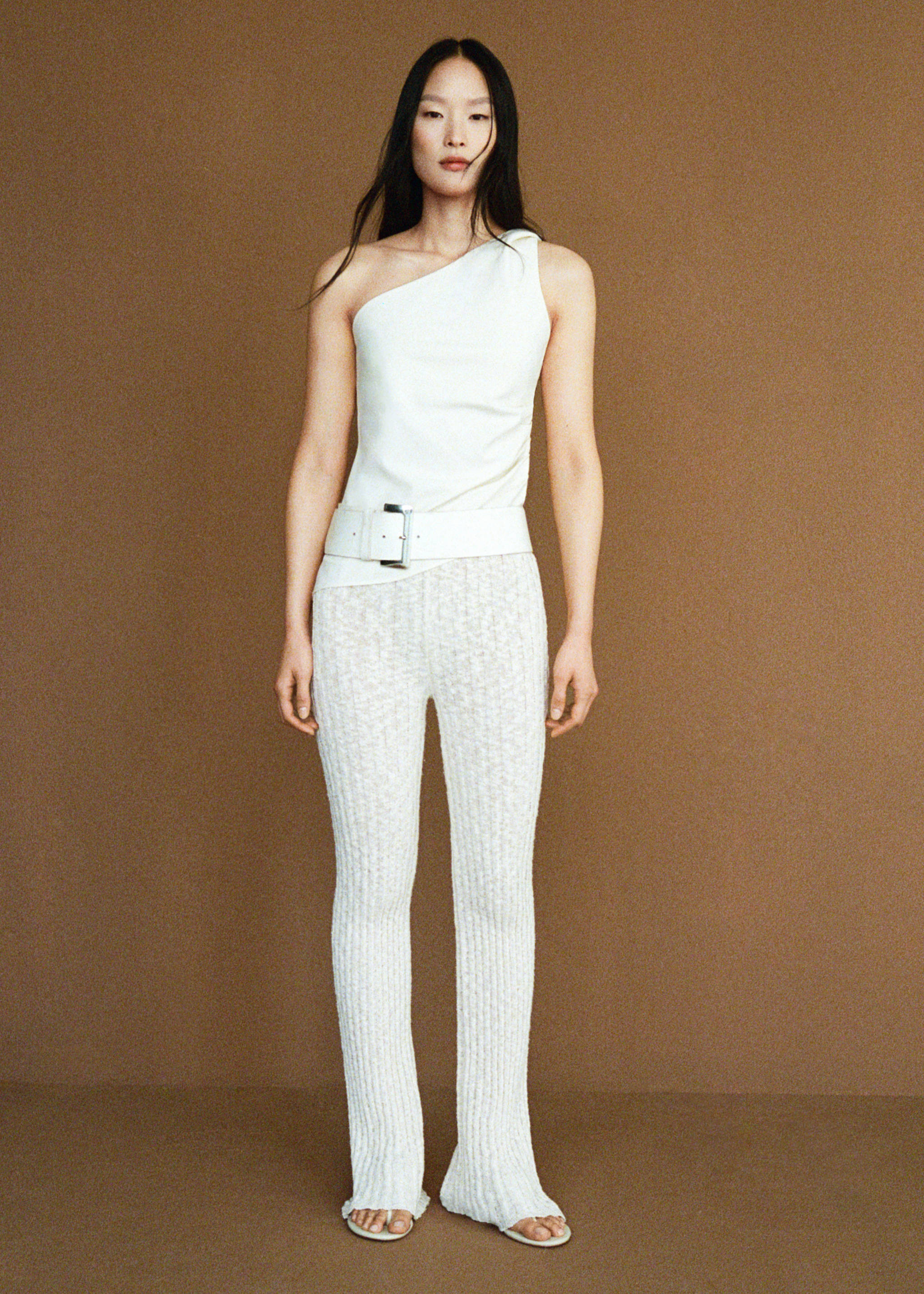 Flared ribbed knitted pants - Details of the article 7