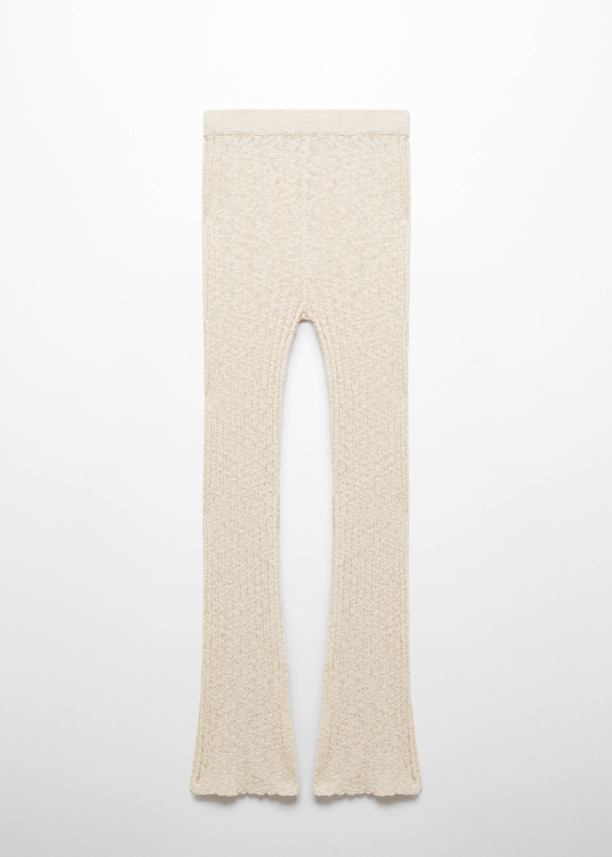 Flared ribbed knitted pants - Article without model