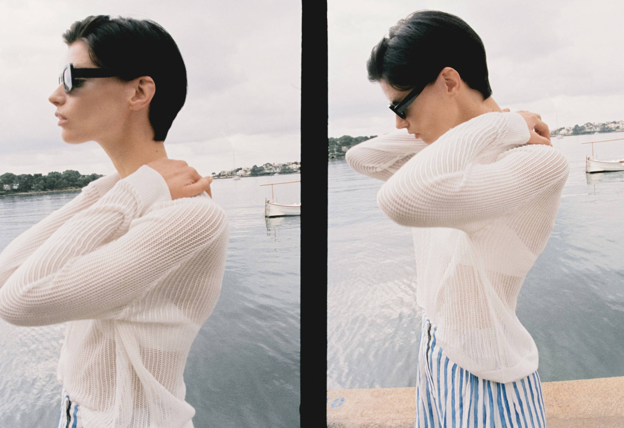 Pull-over semi-transparent maille - Plan panoramique