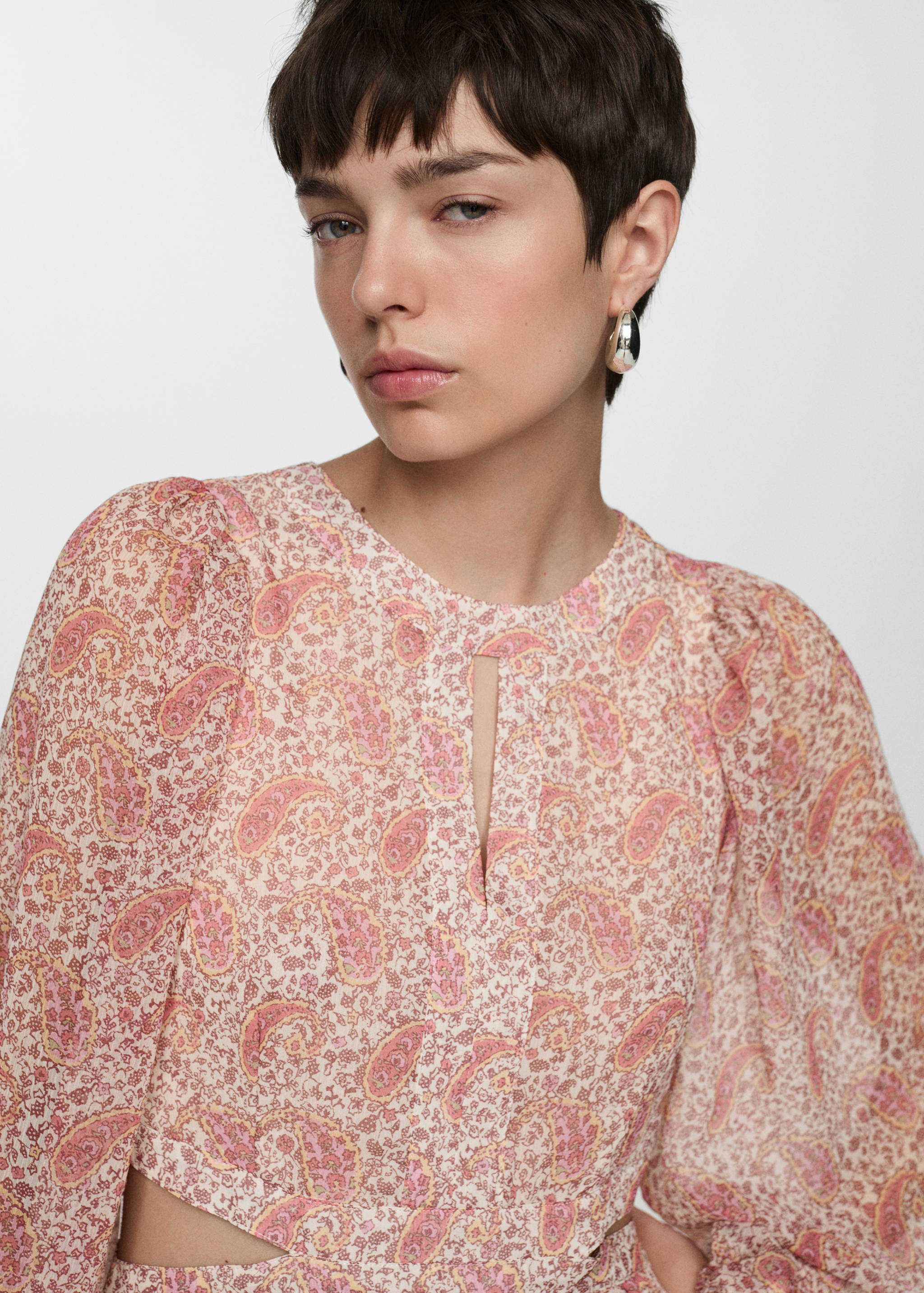 Paisley-Kleid mit Schlitzen - Detail des Artikels 1