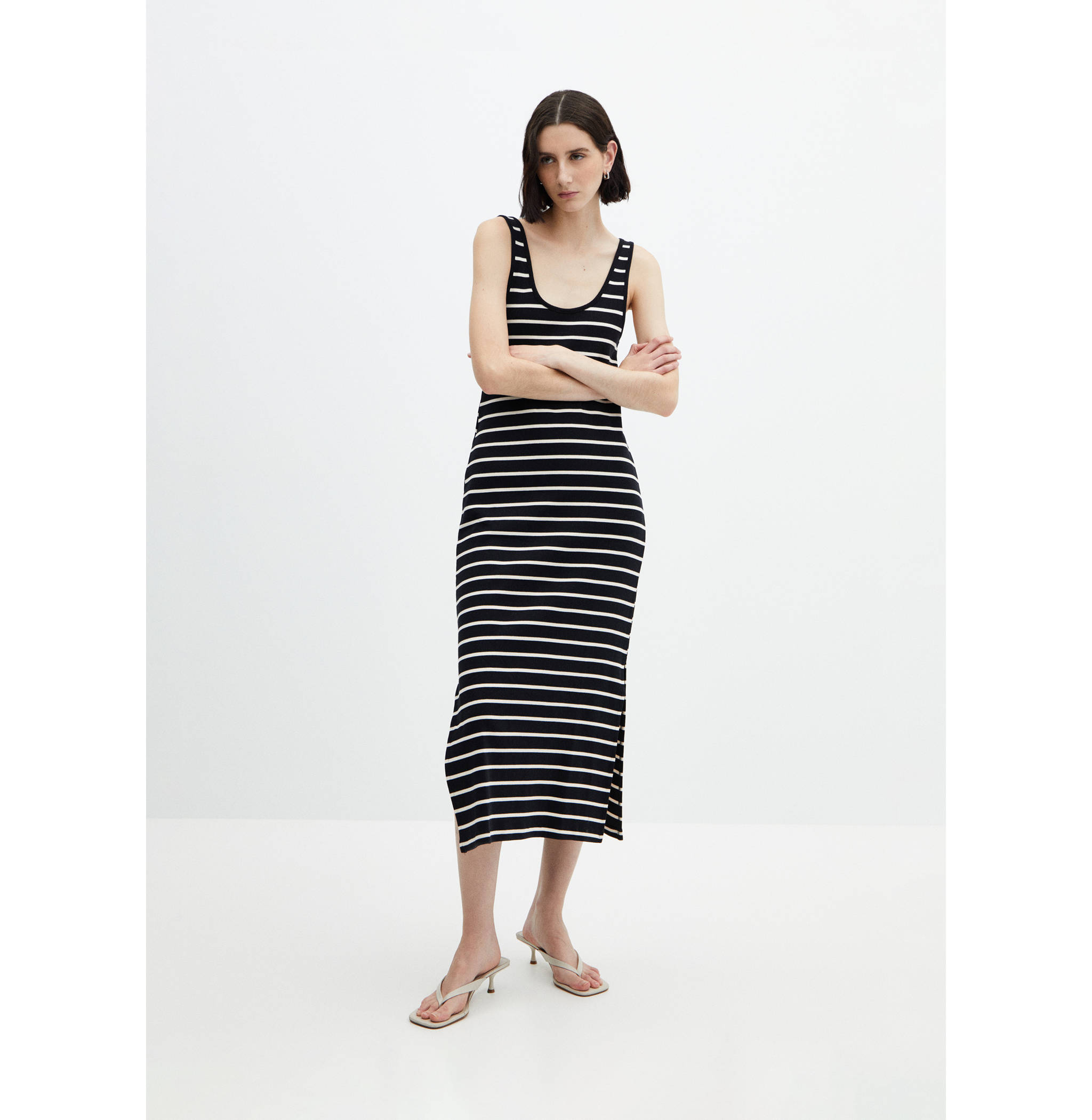 Cut-out striped dress - General plane