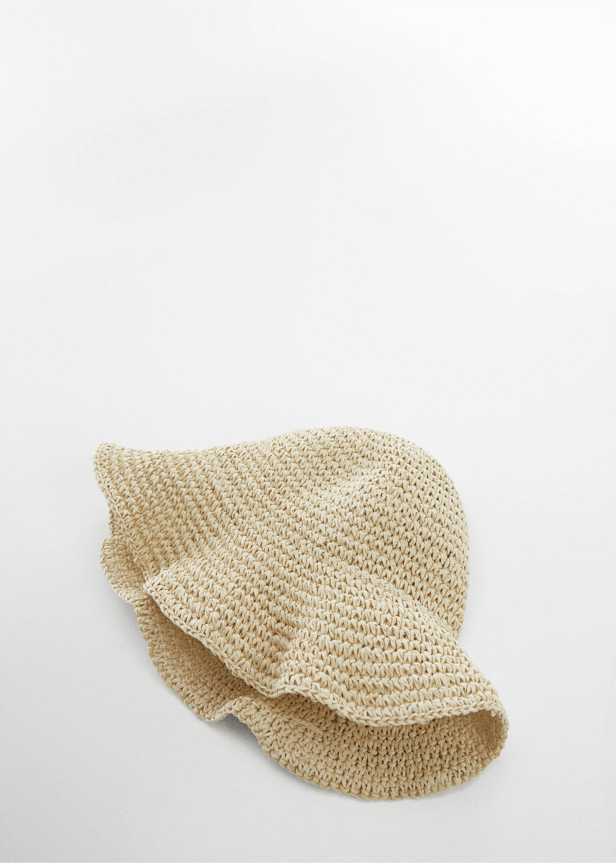 Natural fibre hat - Details of the article 1, Beige. Ref: 67077683-00.