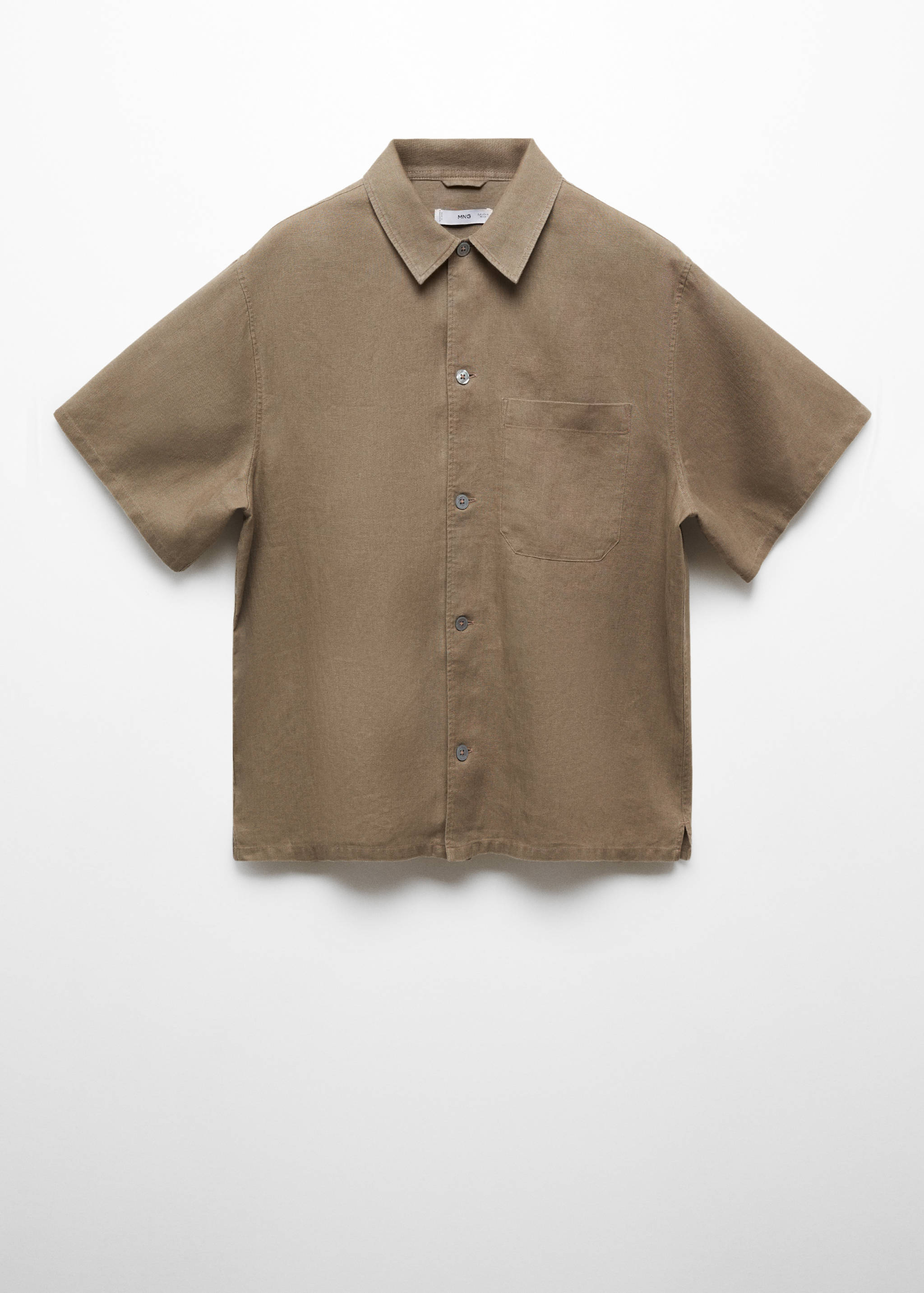 Regular-Fit-Hemd aus 100 % Leinen mit Tasche - Artikel ohne Model