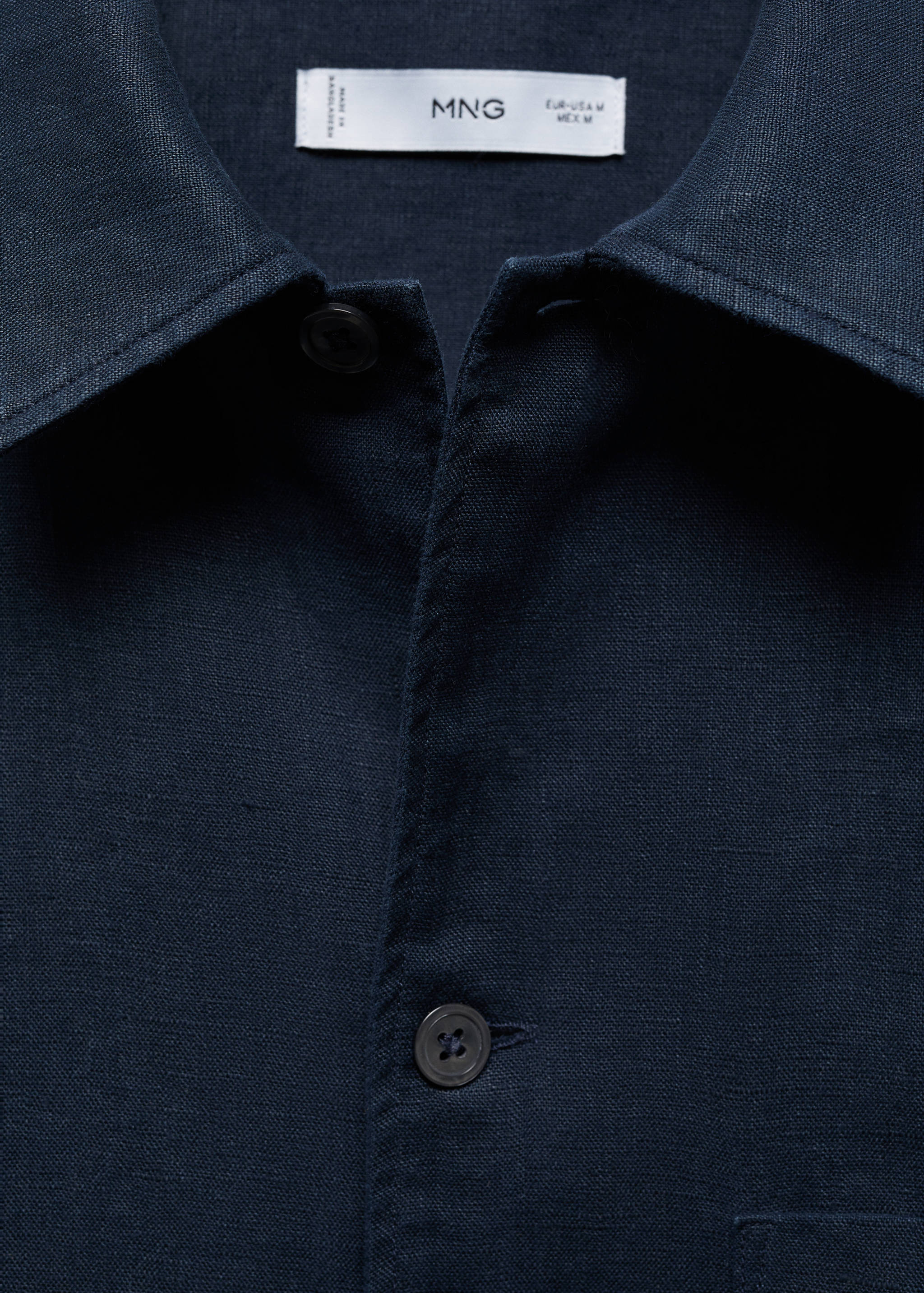 Regular-Fit-Hemd aus 100 % Leinen mit Tasche - Detail des Artikels 8