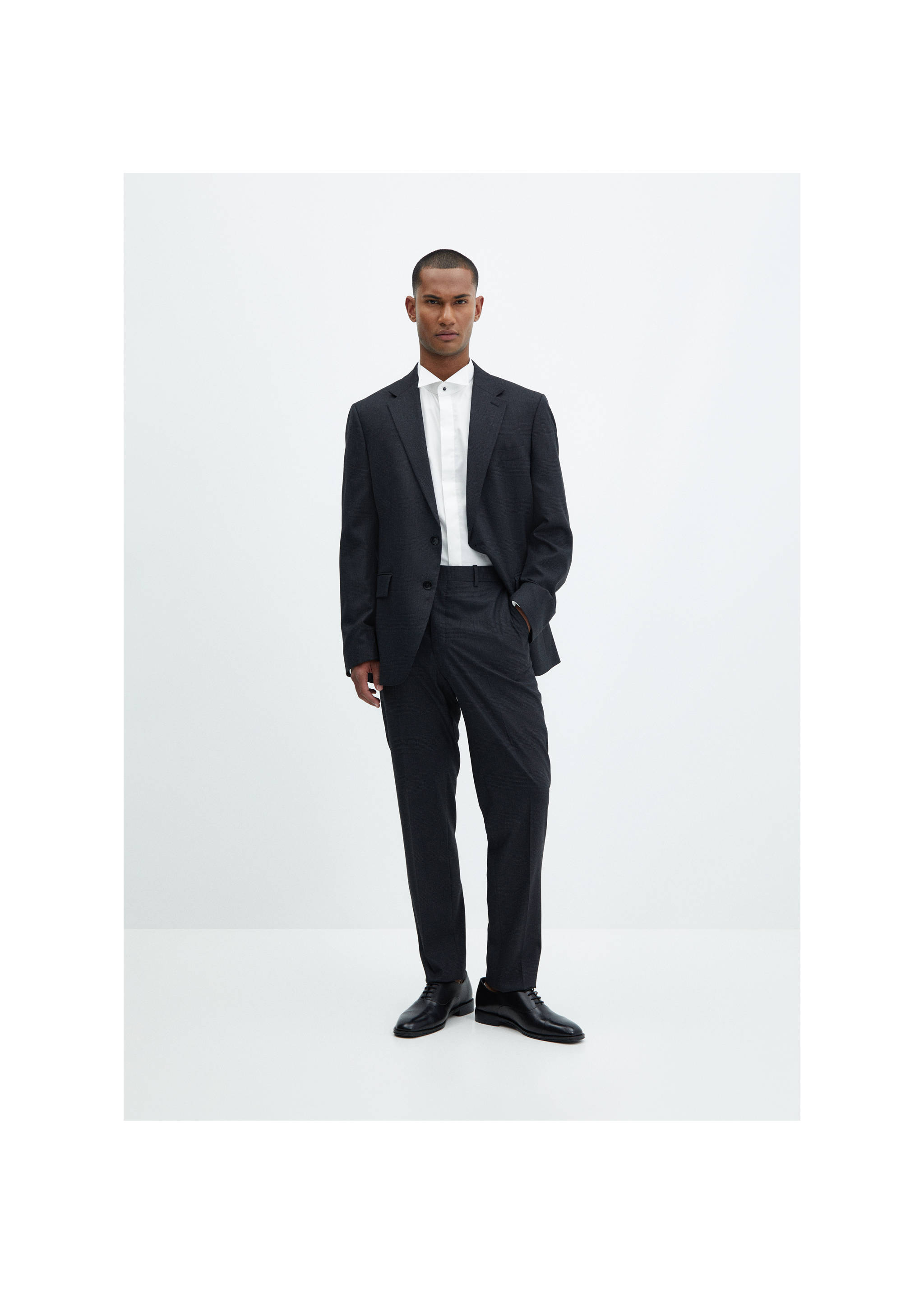 Slim-fit tuxedo shirt - General plane, White. Ref: 67077691-00.