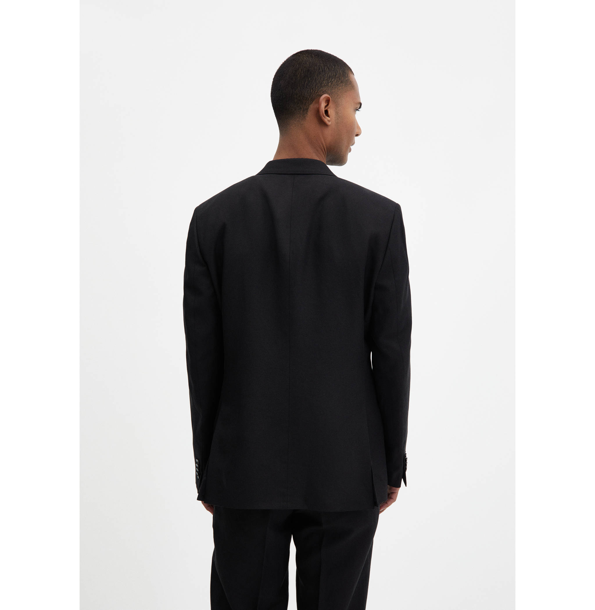 Linen lyocell double-breasted suit jacket - Reverse of the article