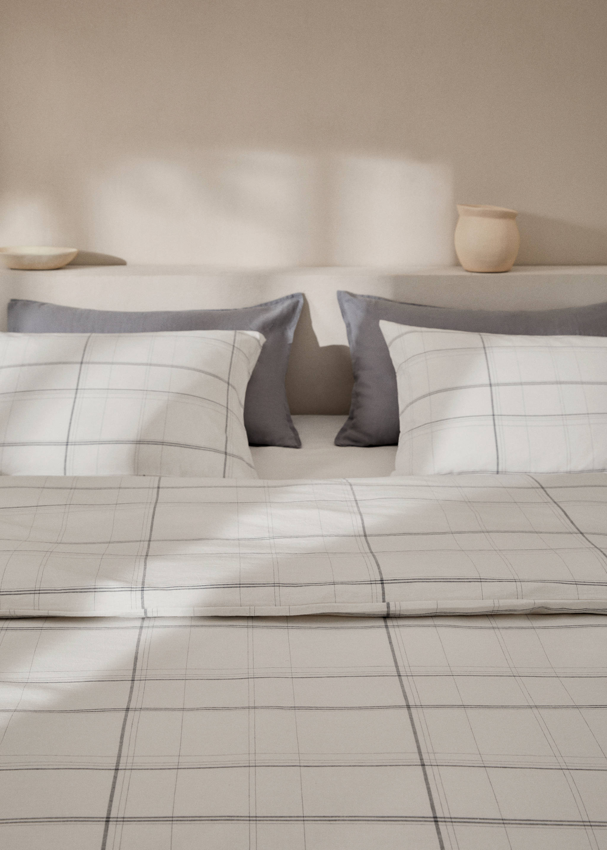 Striped cotton linen duvet cover for queen bed - Details of the article 7