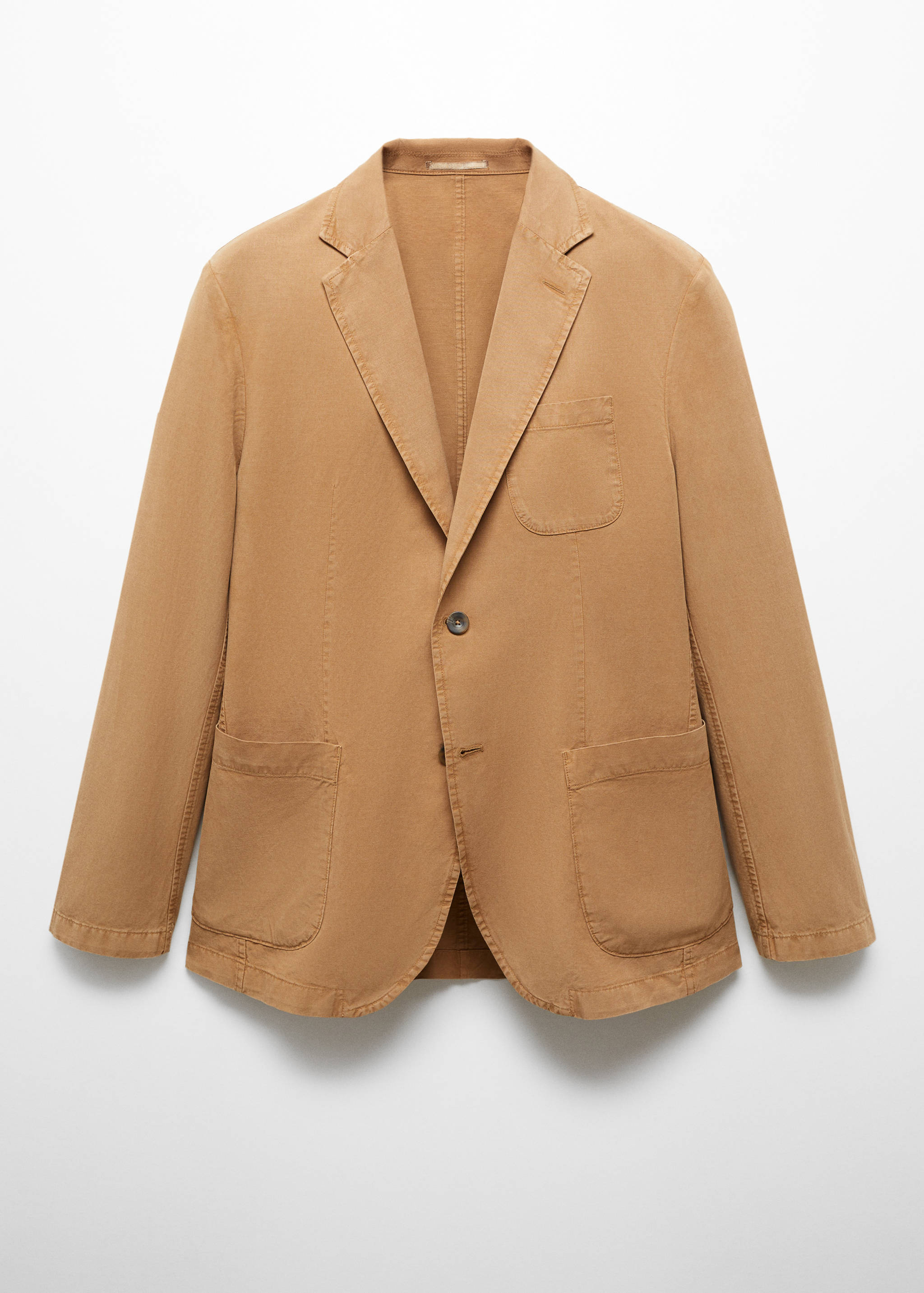 Slim fit linen cotton-blend blazer - Article without model