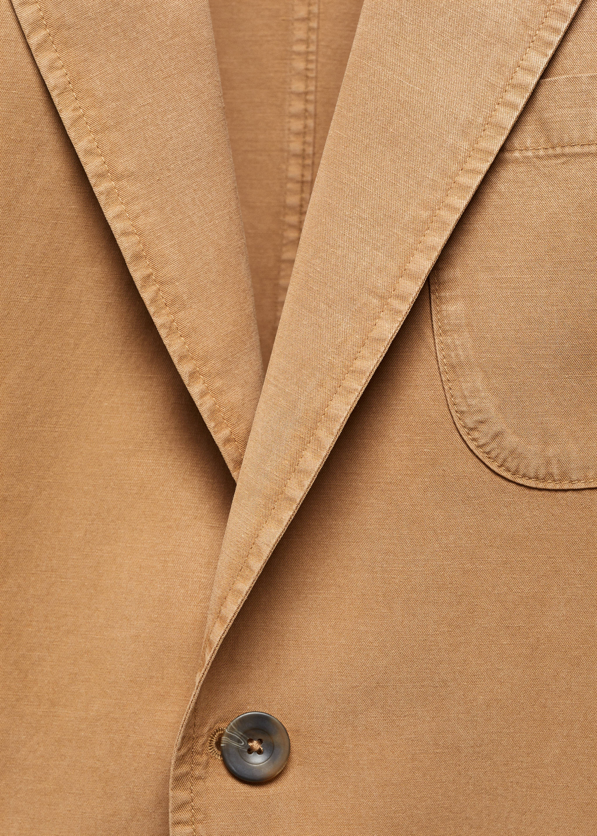 Slim fit linen cotton-blend blazer - Details of the article 8