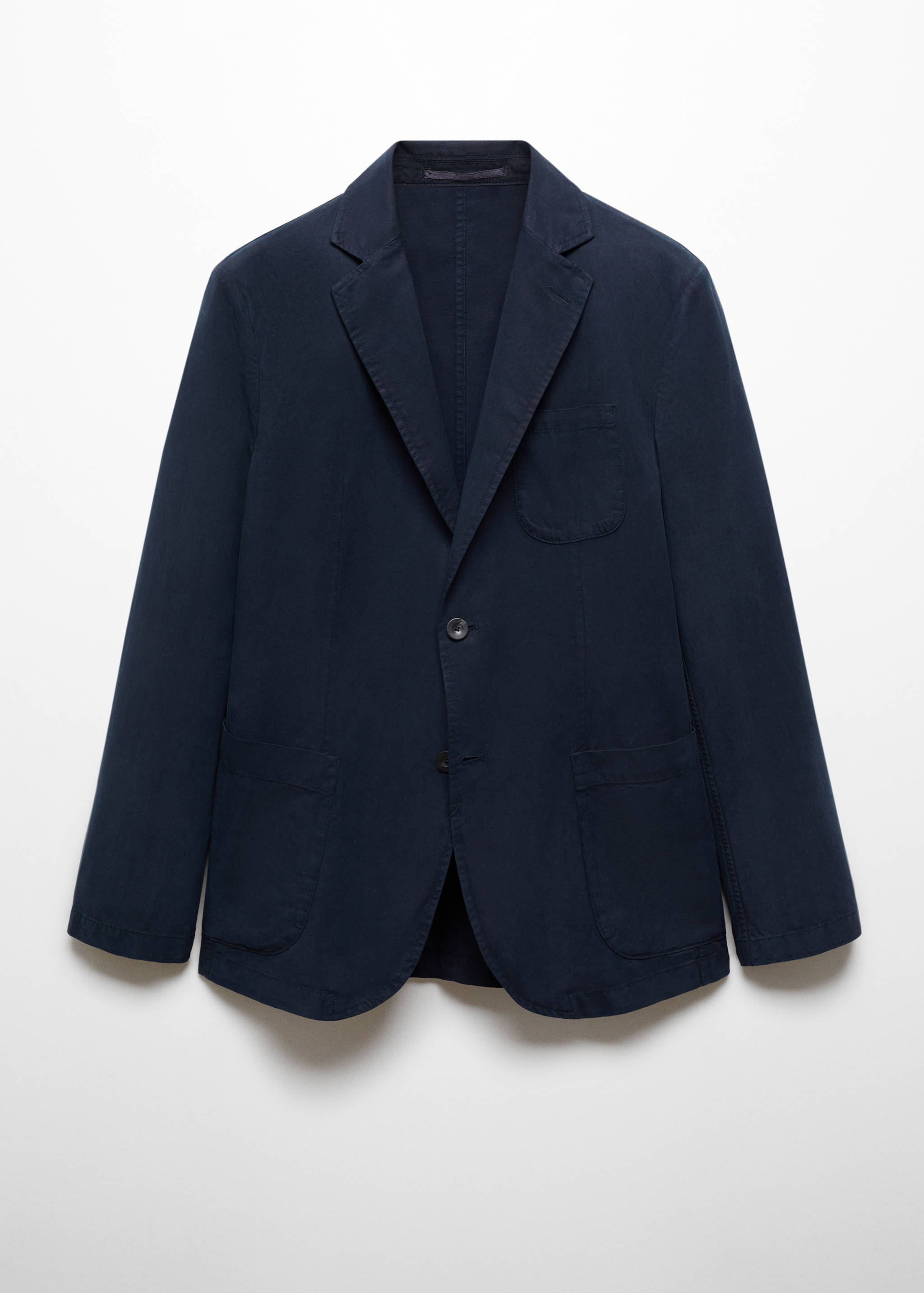 Slim fit linen cotton-blend blazer - Article without model
