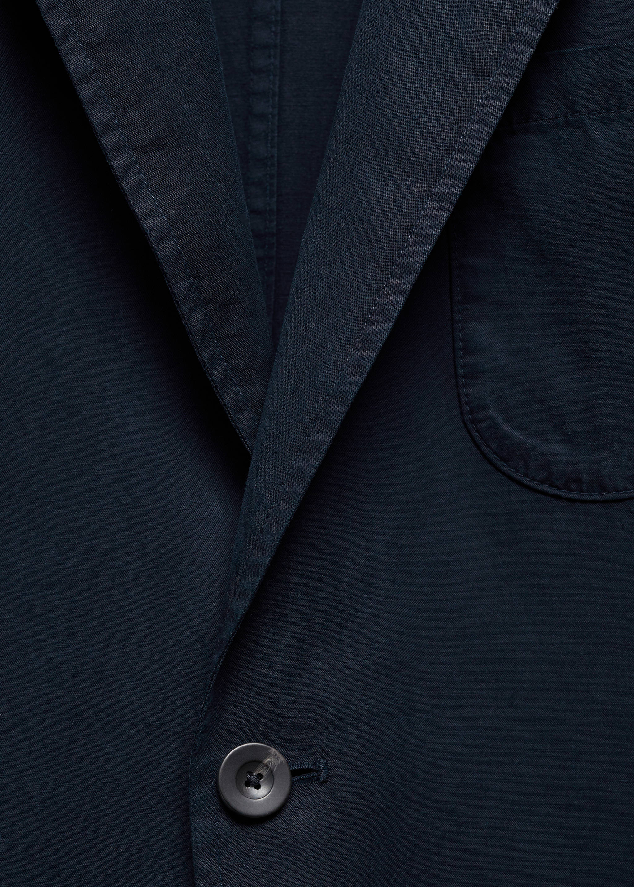 Slim fit linen cotton-blend blazer - Details of the article 8