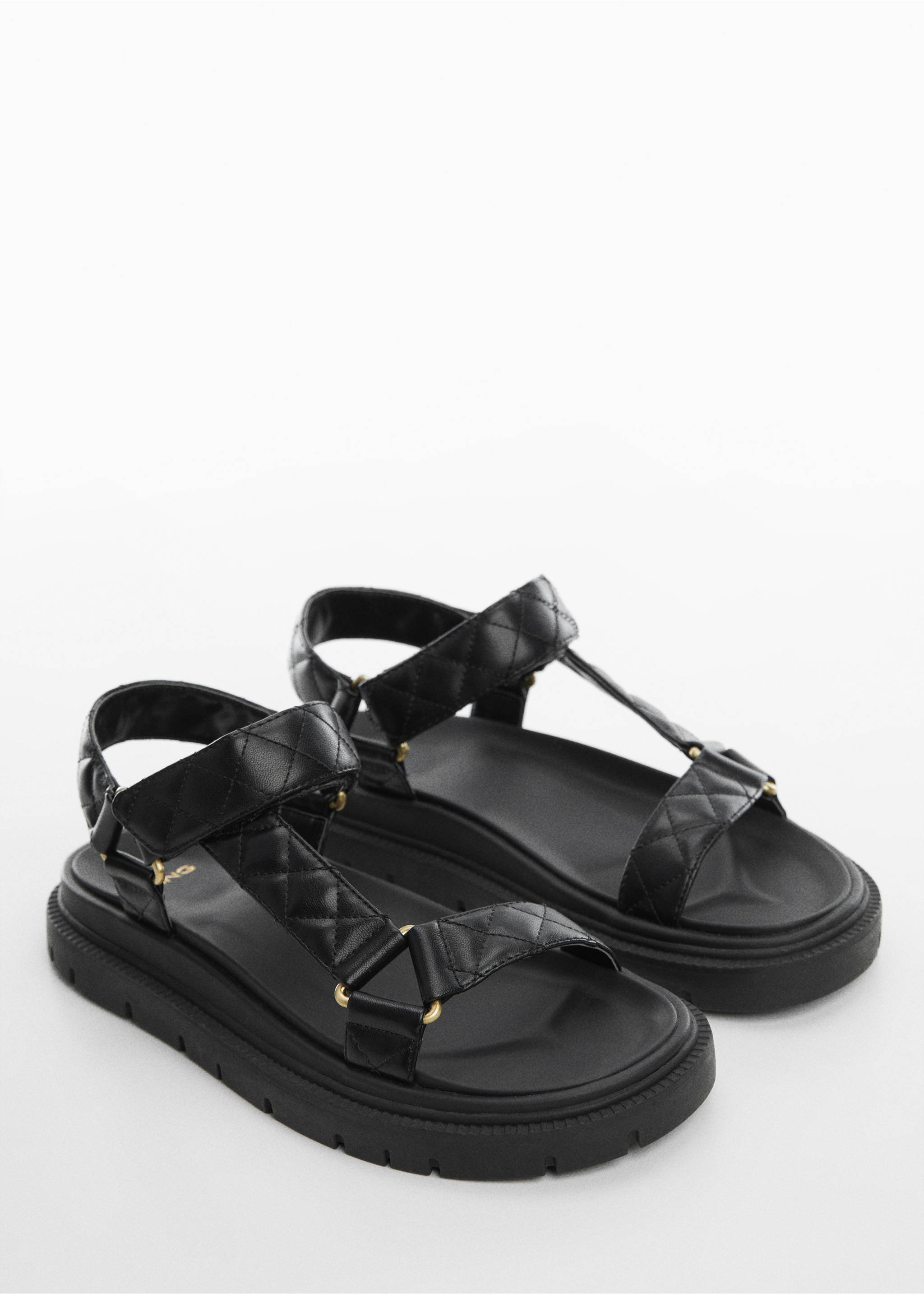 Velcro padded sandal - Medium plane, Black. Ref: 67077699-00.