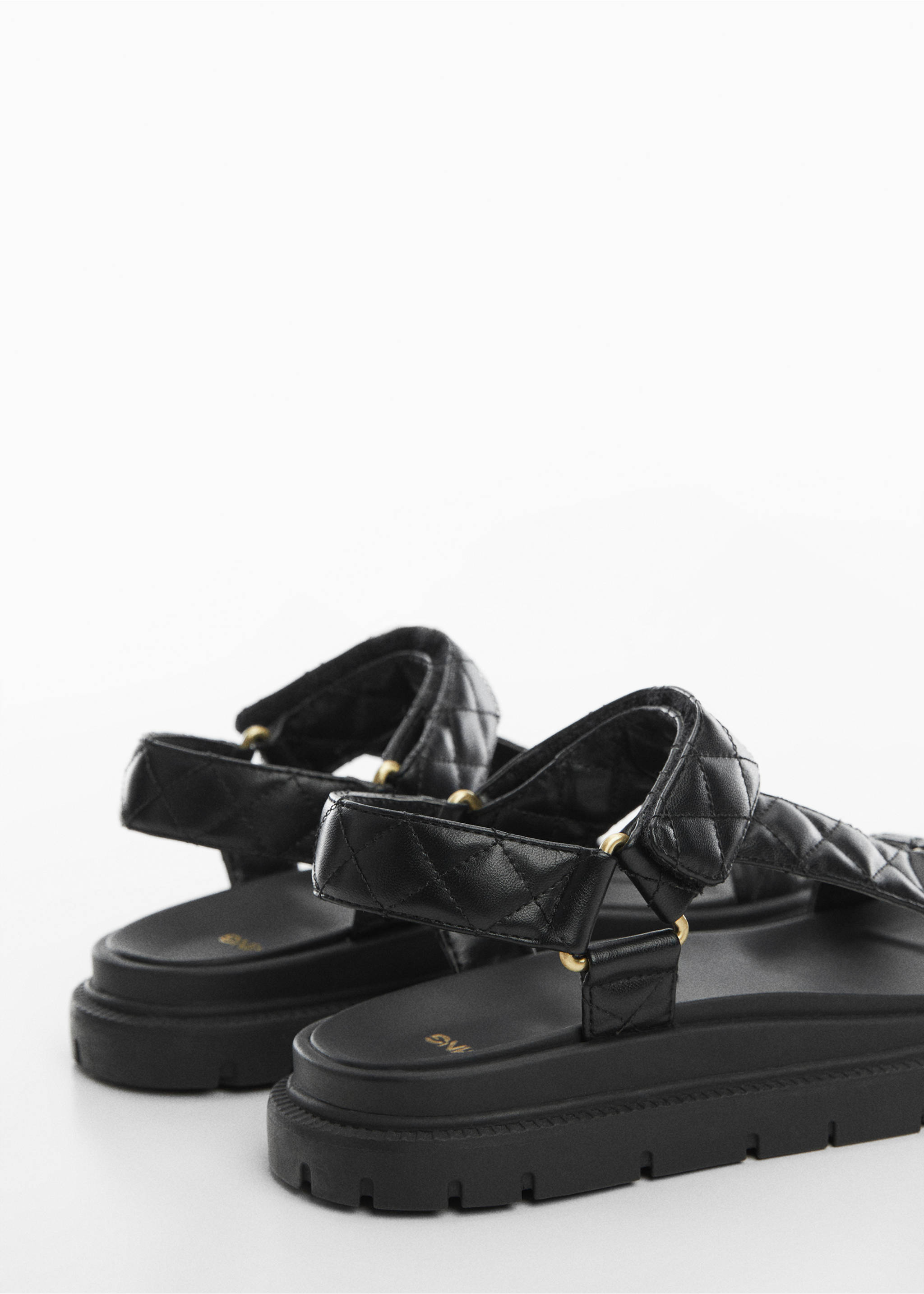 Velcro padded sandal - Details of the article 1, Black. Ref: 67077699-00.