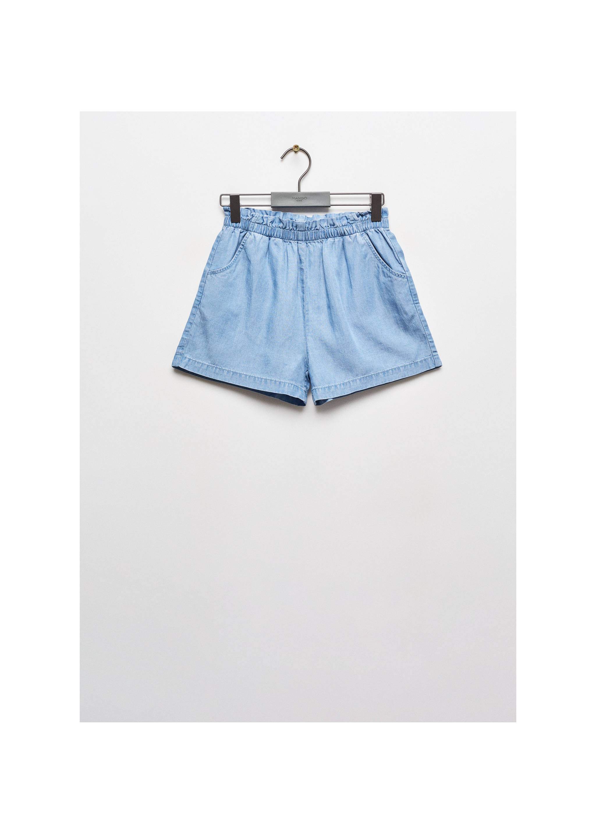 Lyocell shorts with elastic waist - Article without model, Medium Blue. Ref: 67077700-00.