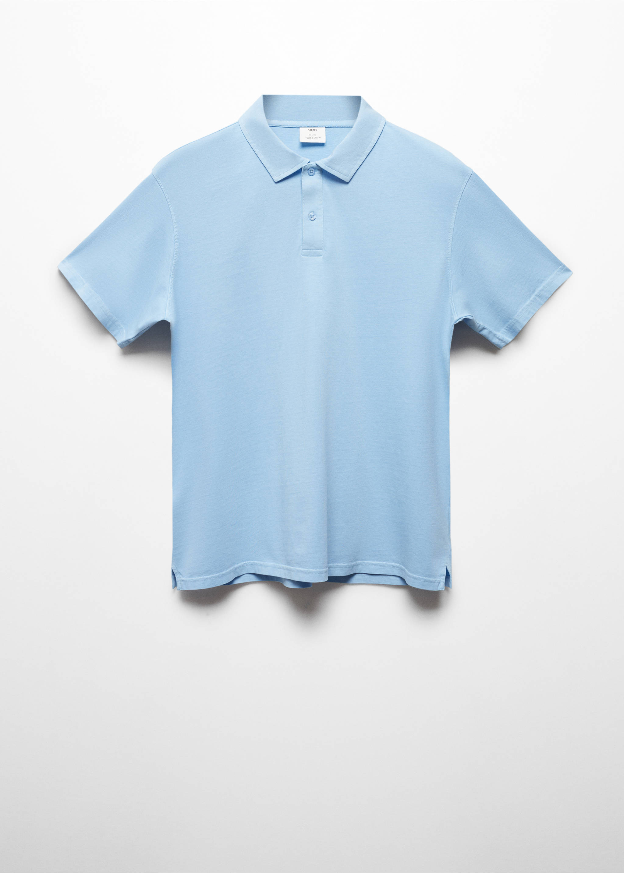 100% cotton relaxed-fit polo shirt - Article without model, Sky Blue. Ref: 67077701-00.