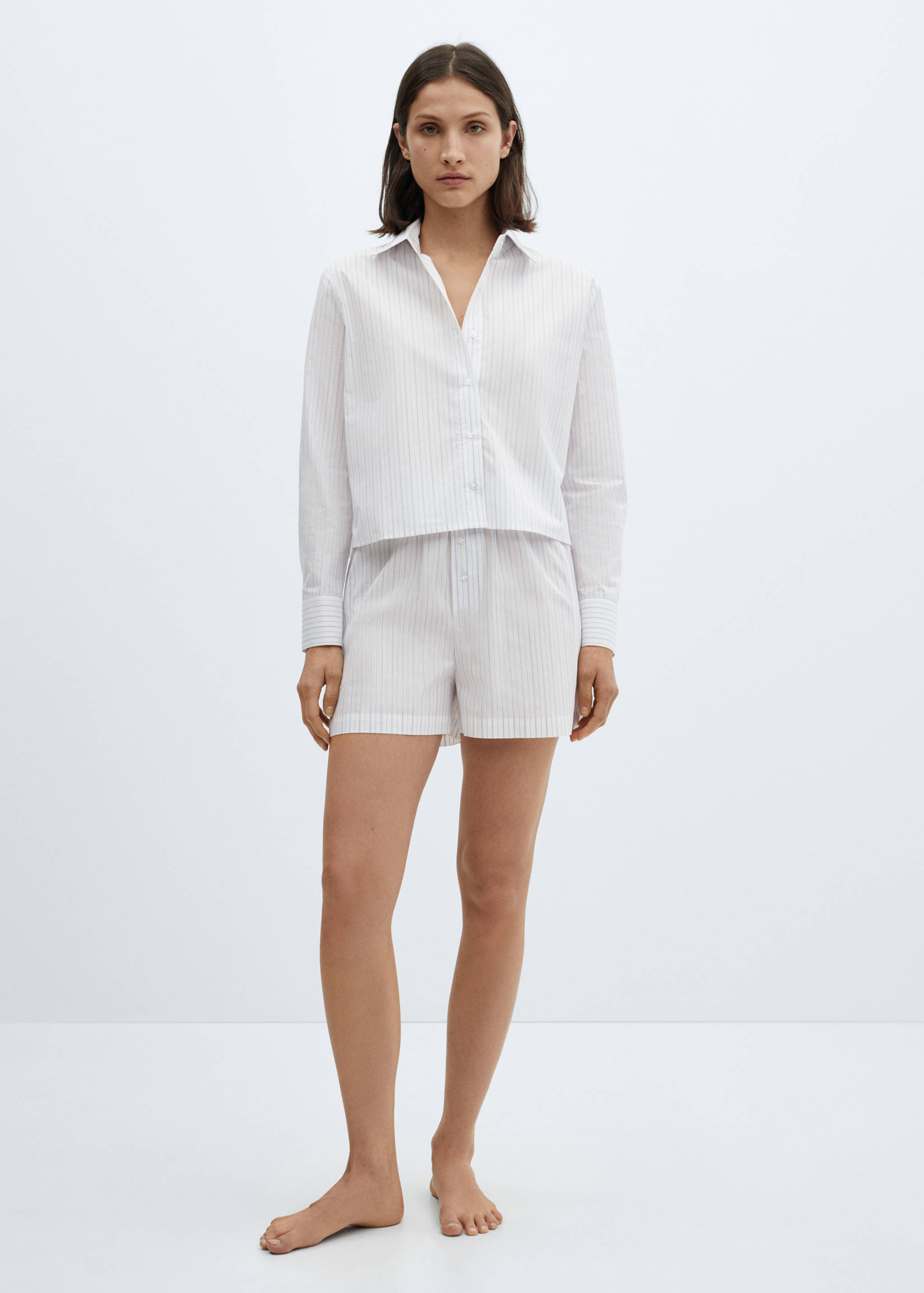 Two-piece striped cotton pyjamas - General plane