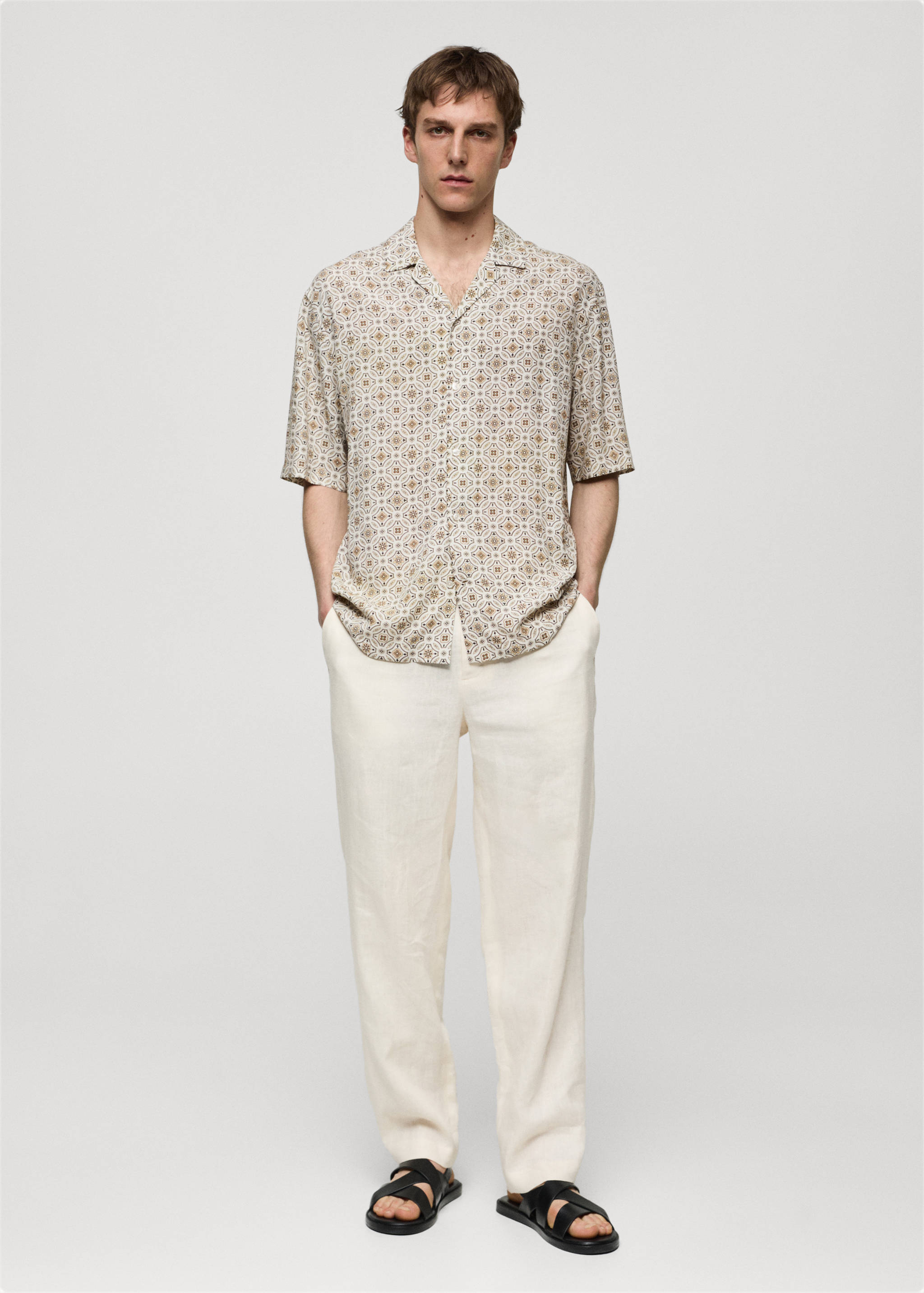 Printed fluid regular-fit shirt - General plane