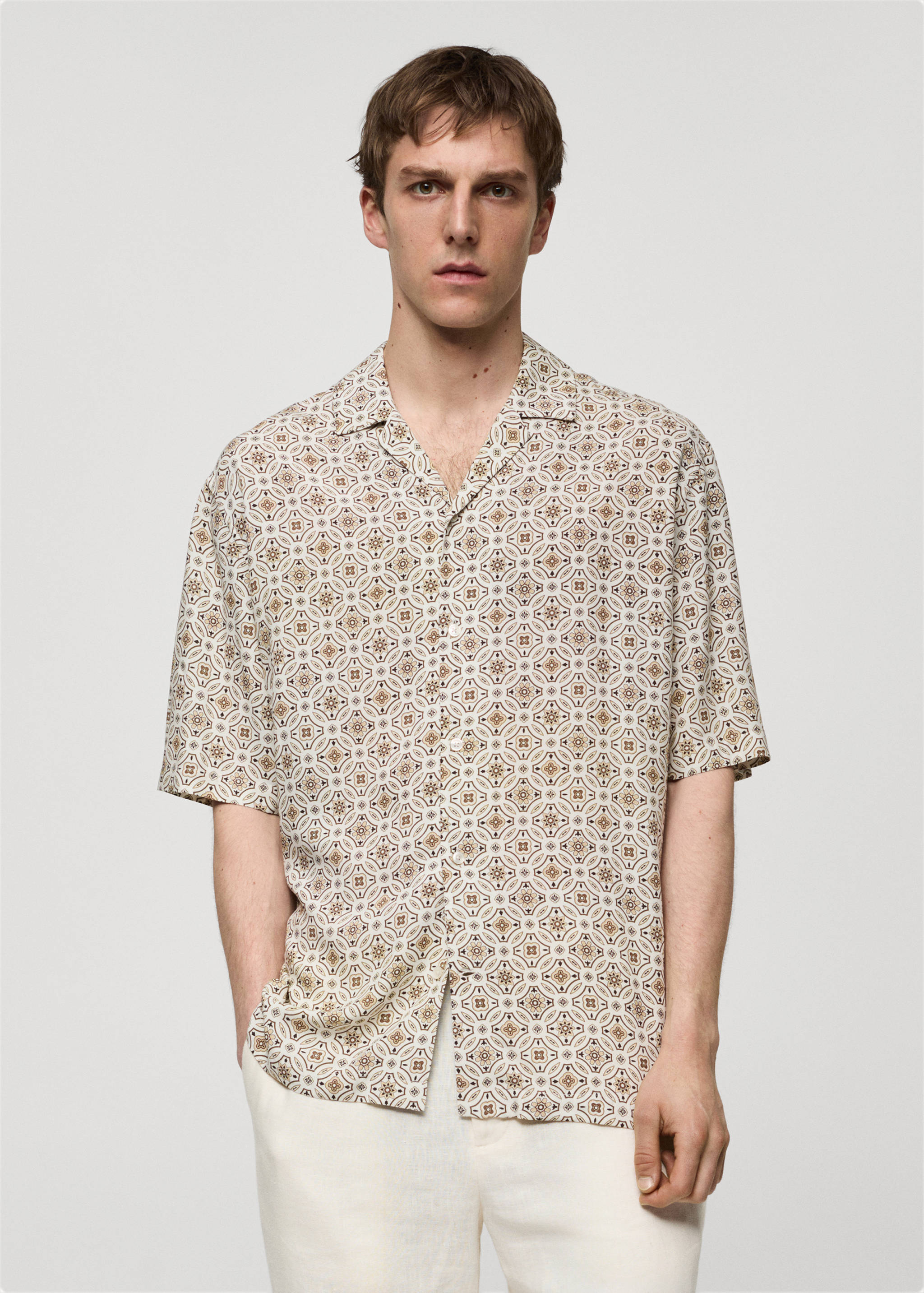 Printed fluid regular-fit shirt - Medium plane