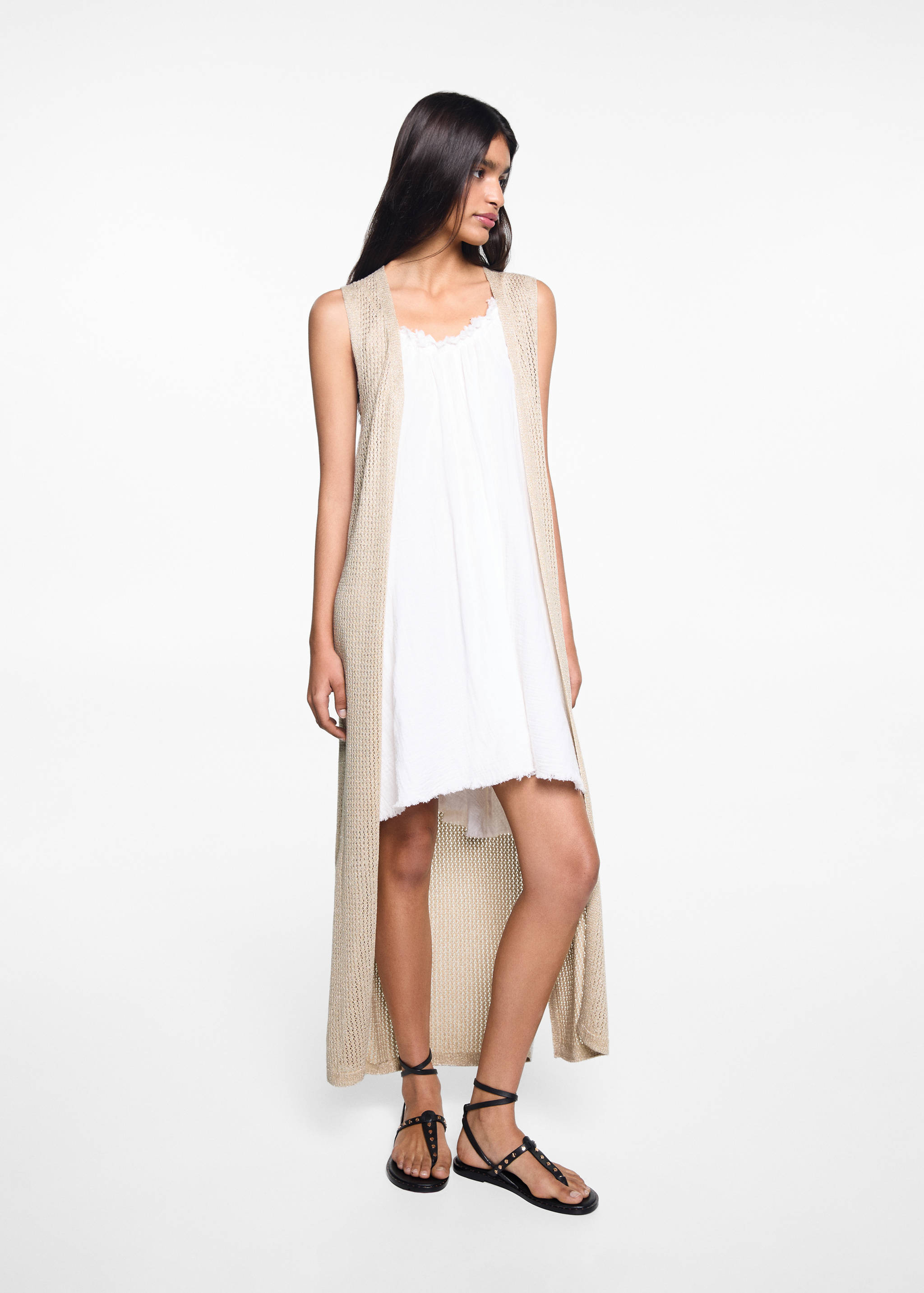 Openwork lurex waistcoat - General plane