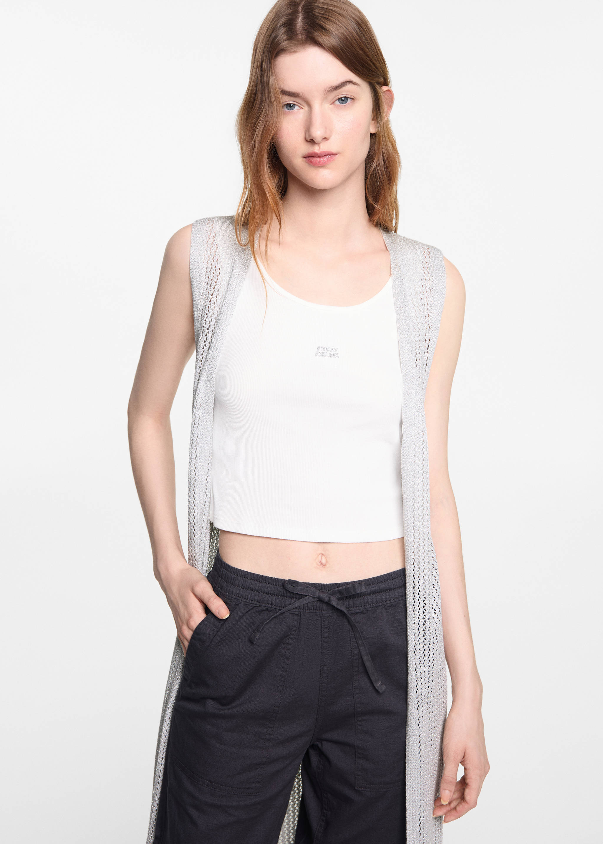 Openwork lurex waistcoat - Medium plane