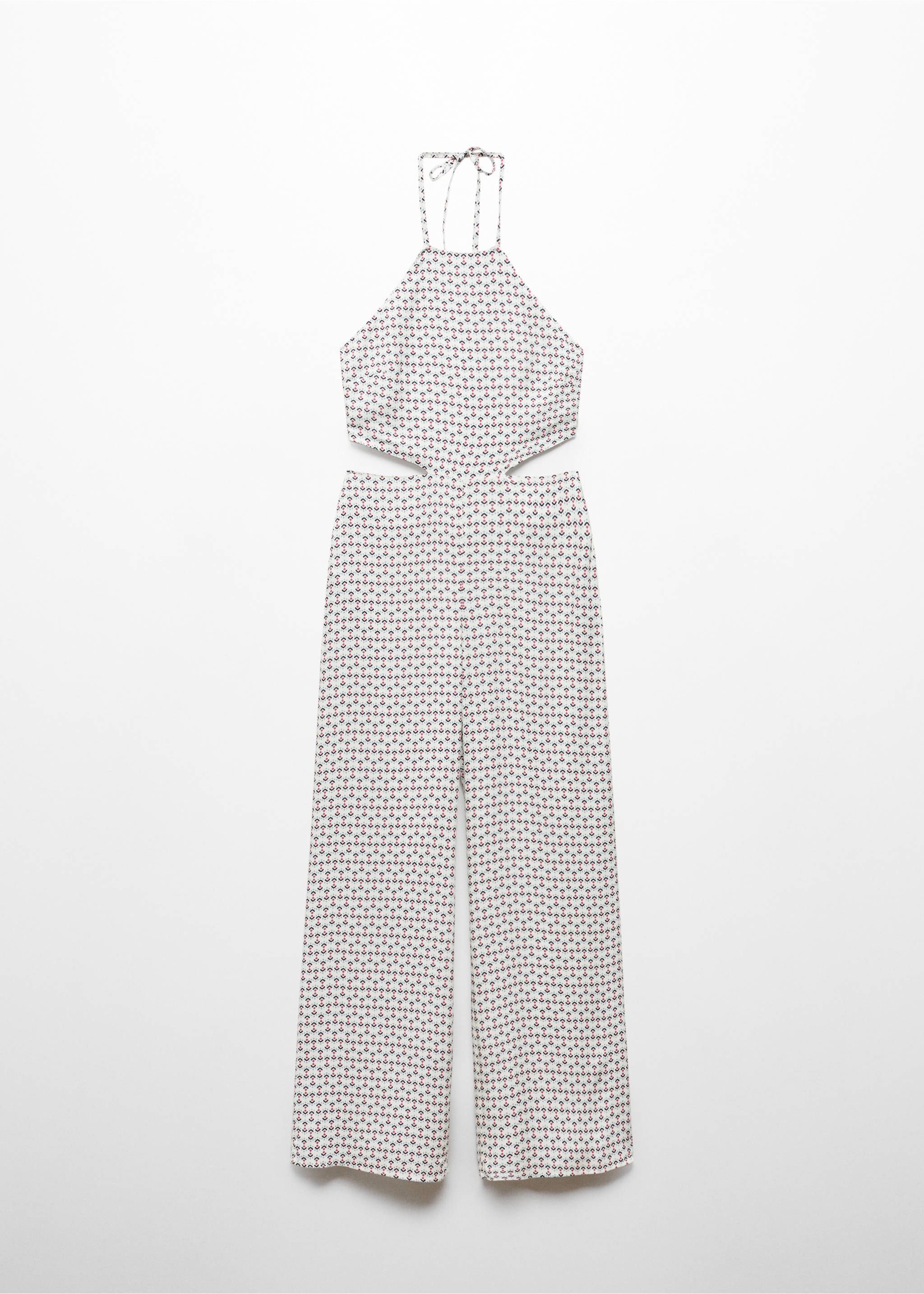 Printed jumpsuit with openings - Article without model, Off White. Ref: 67077714-00.