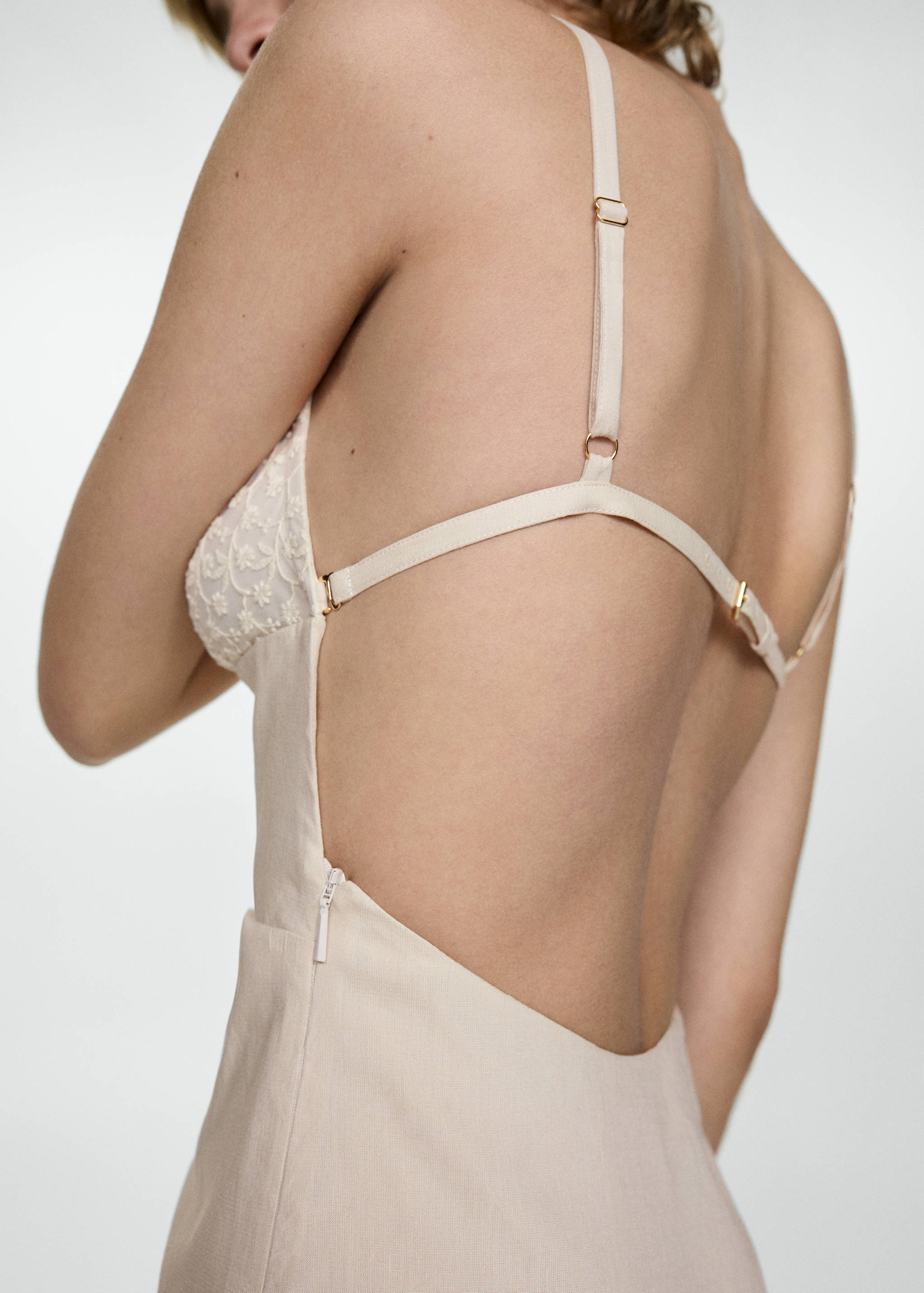 Vestido lino detalle bordado - Detalle del artículo 1