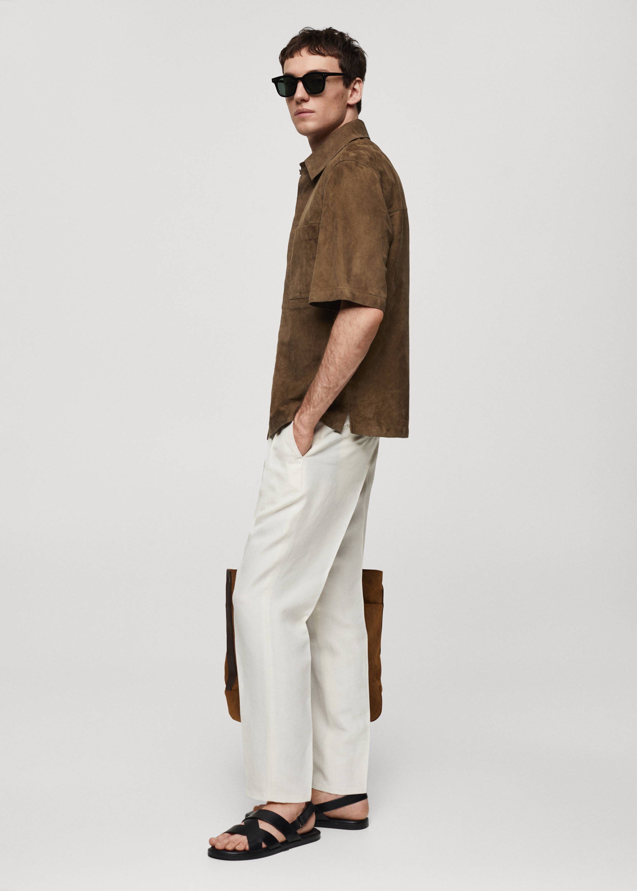 Sobrecamisa 100% pell girada butxaca - Detall de l'article 2