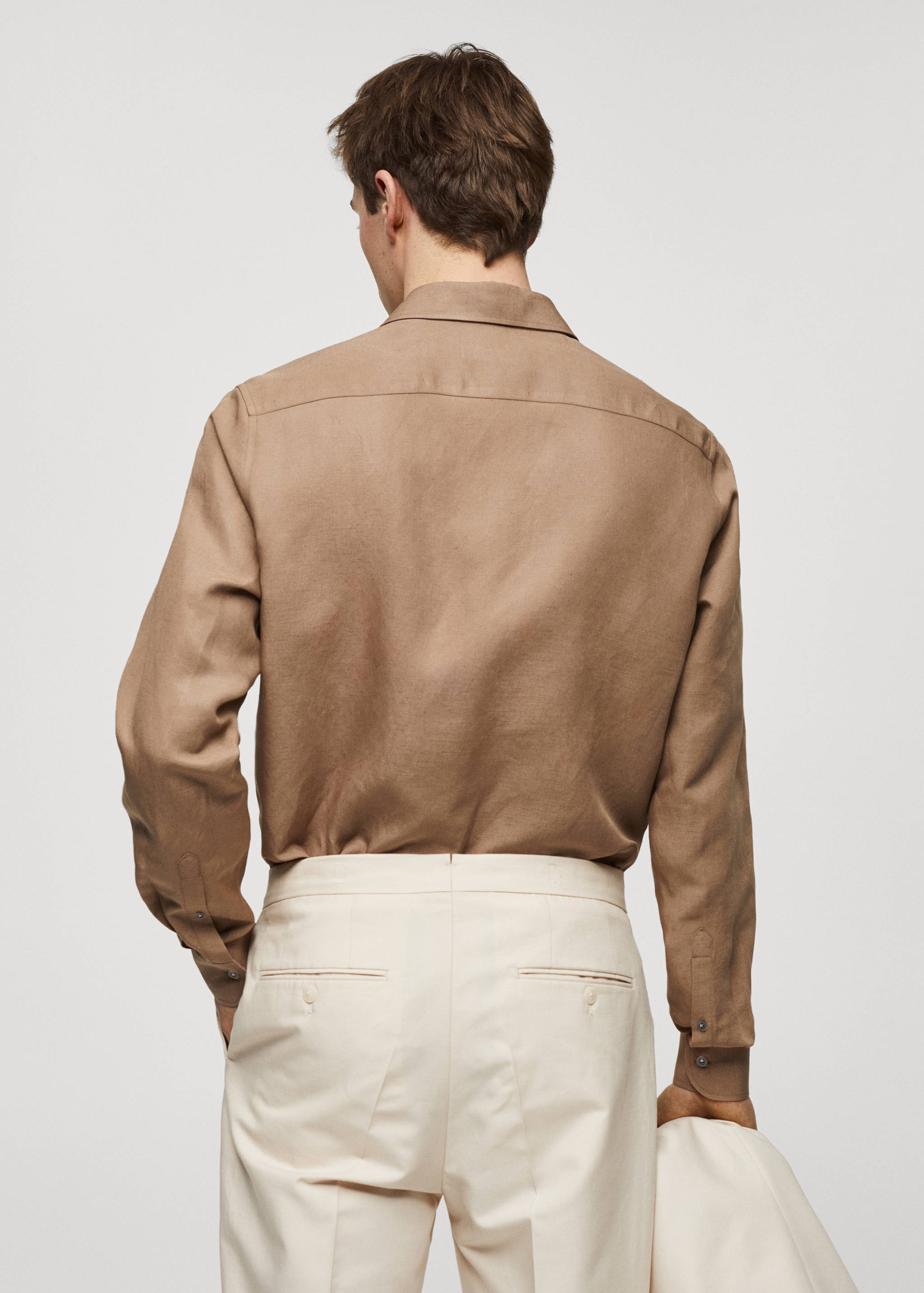 Skjorta slim fit tencel linne - Artikelns baksida