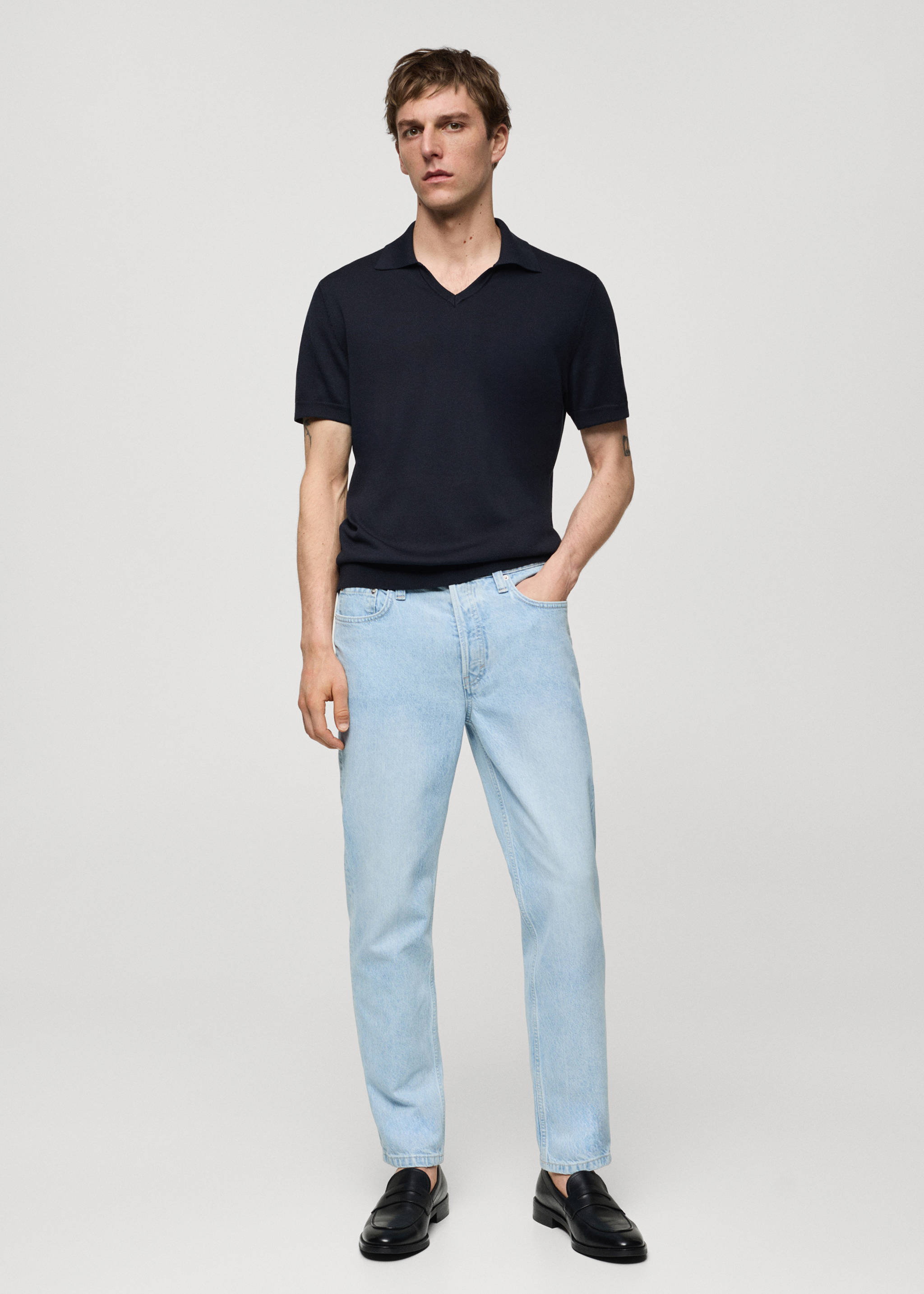 Regular-fit BERTO® Tencel™ cotton jeans - General plane