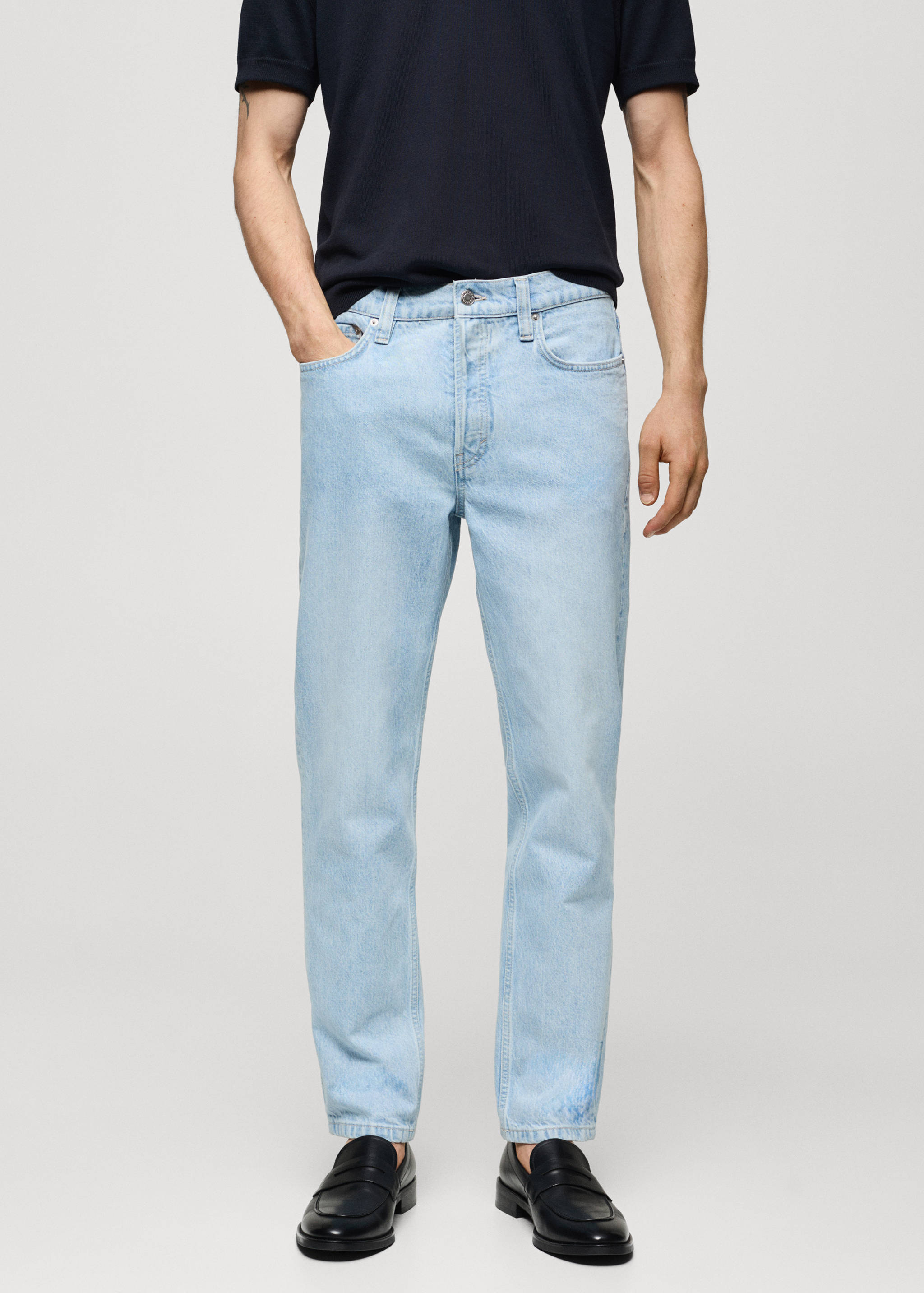 Regular-fit BERTO® Tencel™ cotton jeans - Medium plane