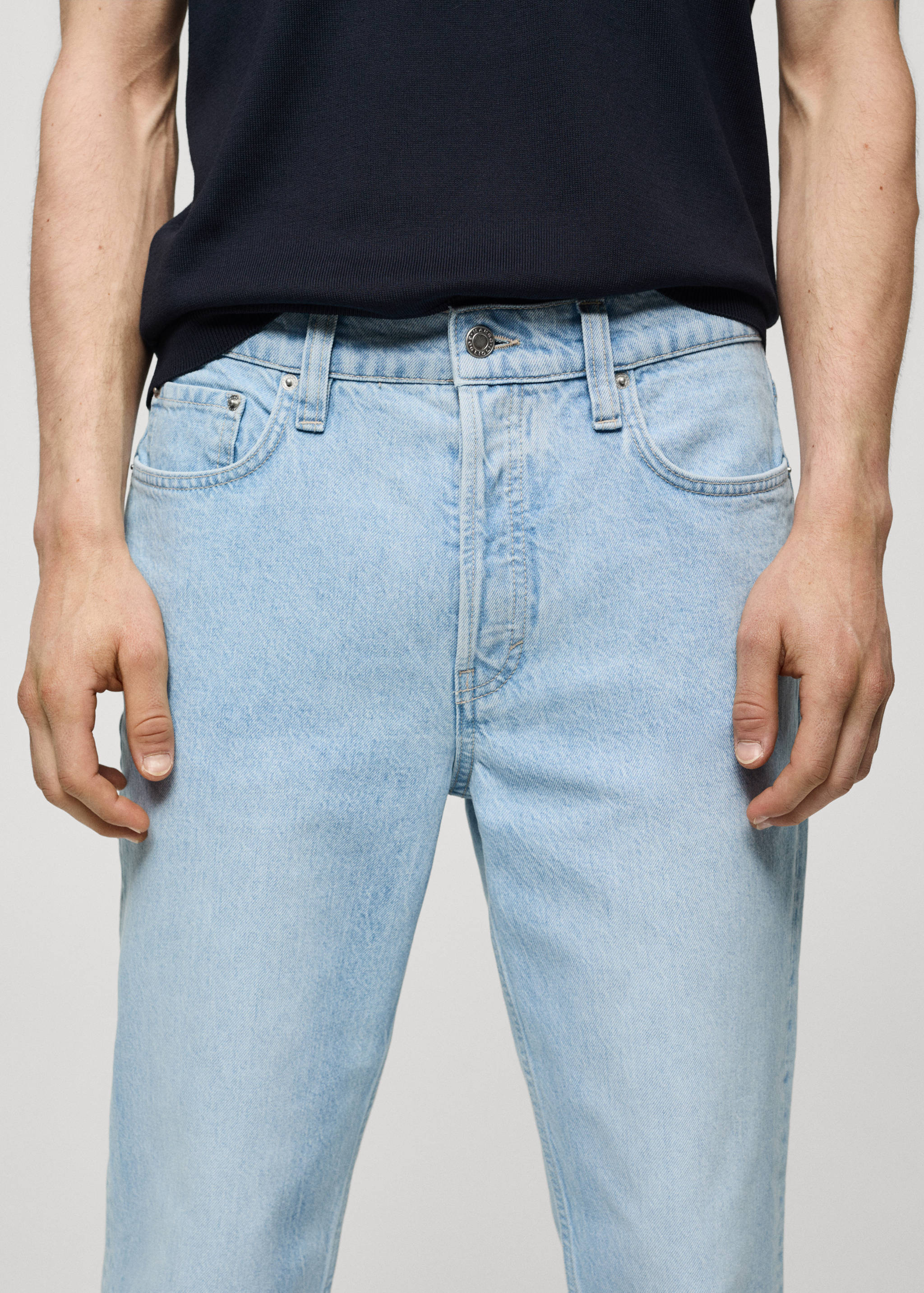 Regular-fit BERTO® Tencel™ cotton jeans - Details of the article 1