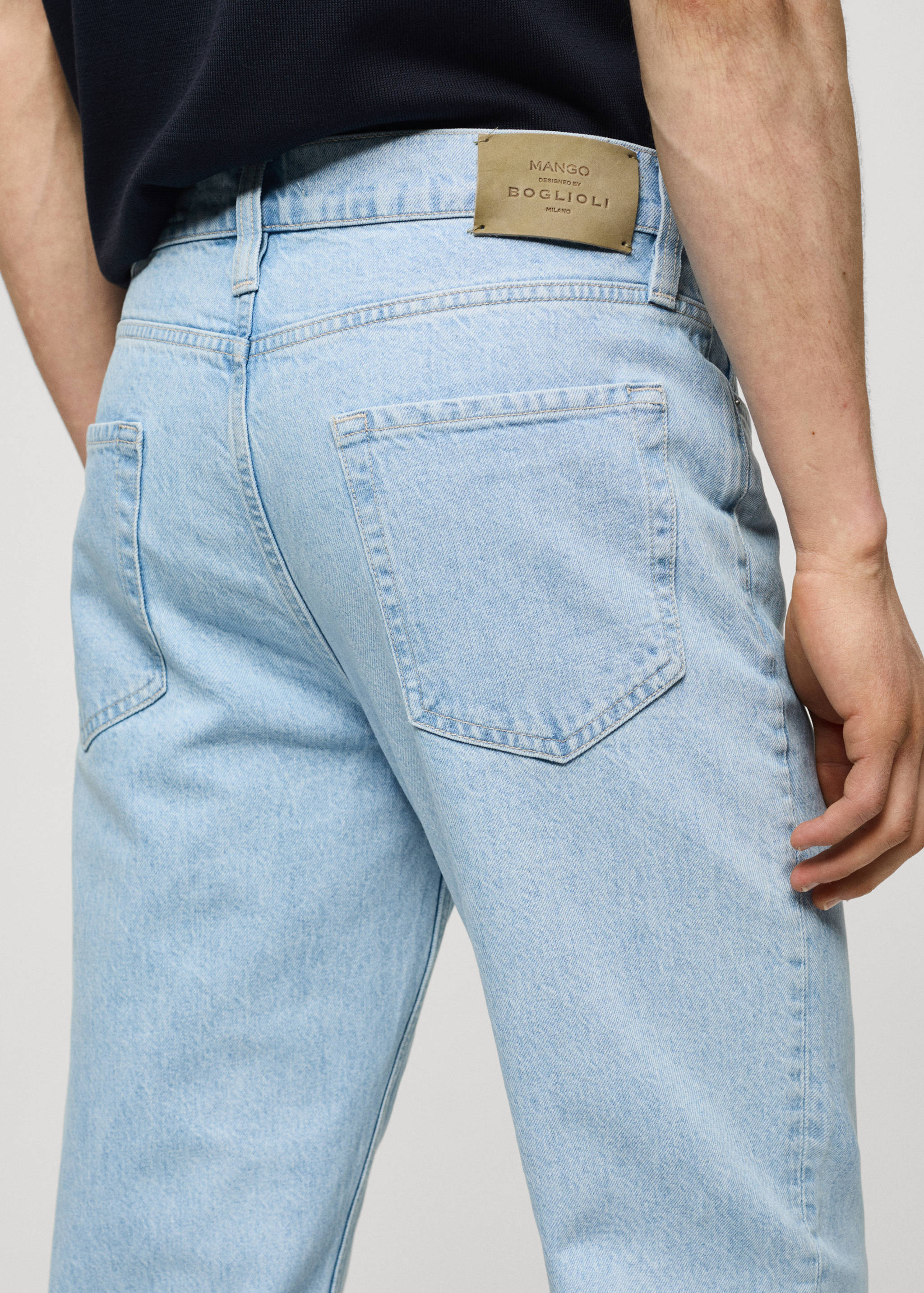 Regular-fit BERTO® Tencel™ cotton jeans - Details of the article 4