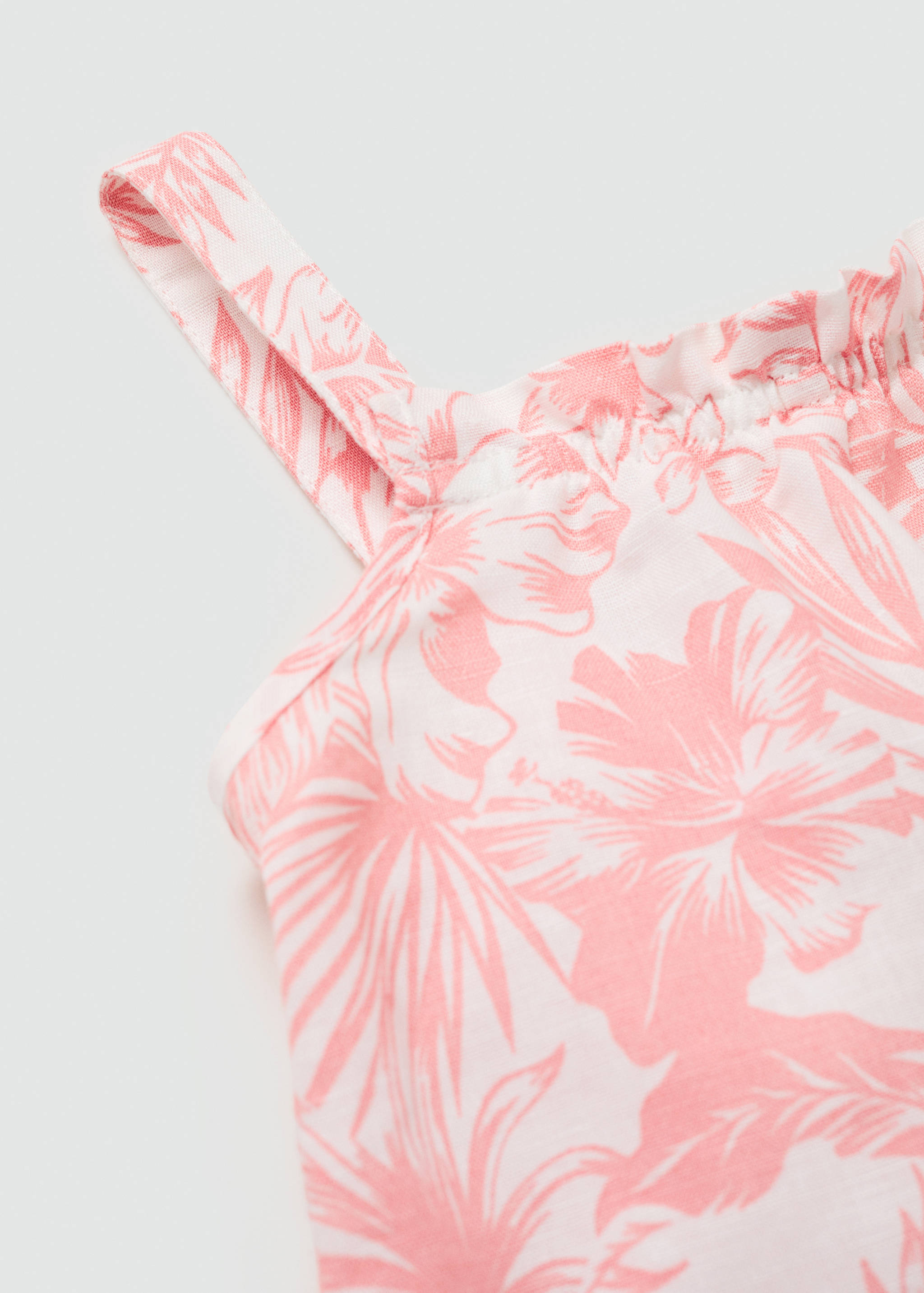 Linen-blend printed jumpsuit - Details of the article 0